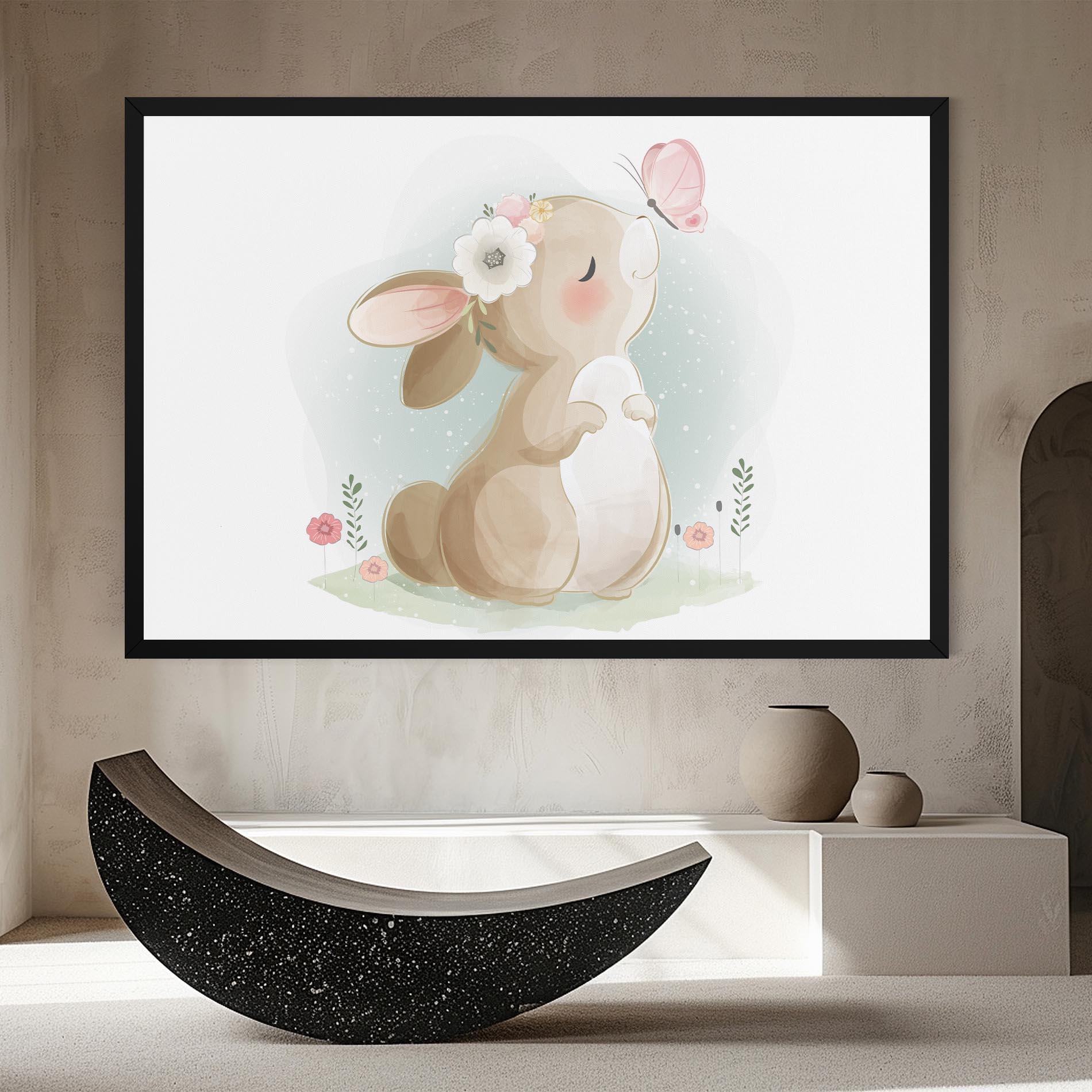 Tablou Canvas Butterfly On Bunny Nose mockup 8