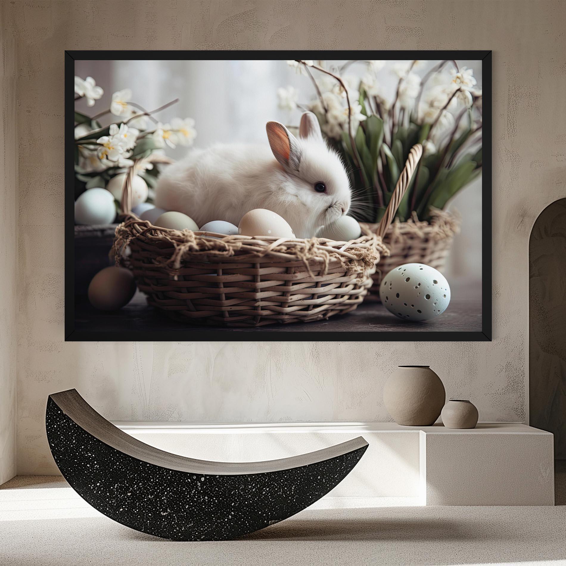 Tablou Canvas Cute White Easter Eggs mockup 8