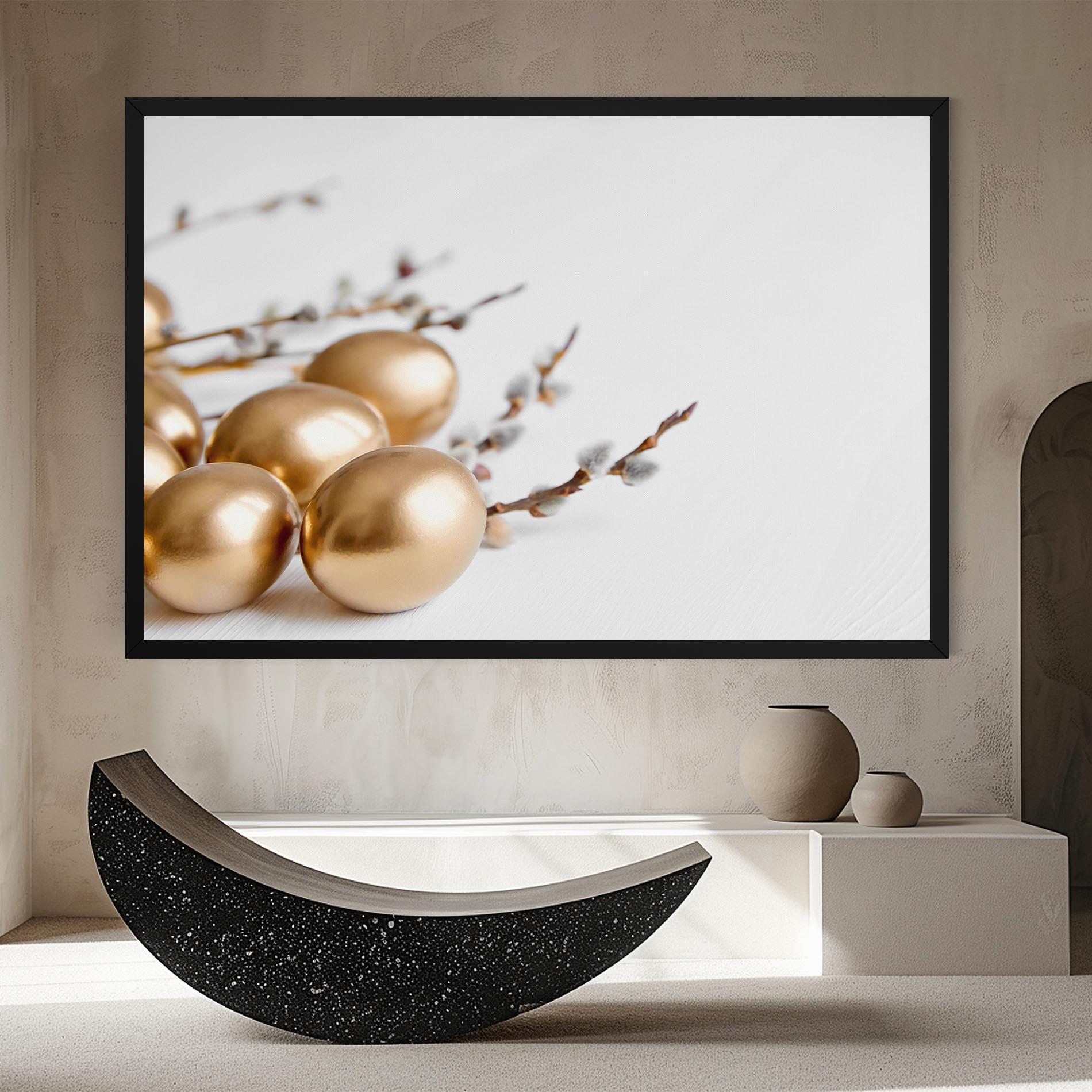 Tablou Canvas Easter Gold Eggs mockup 8