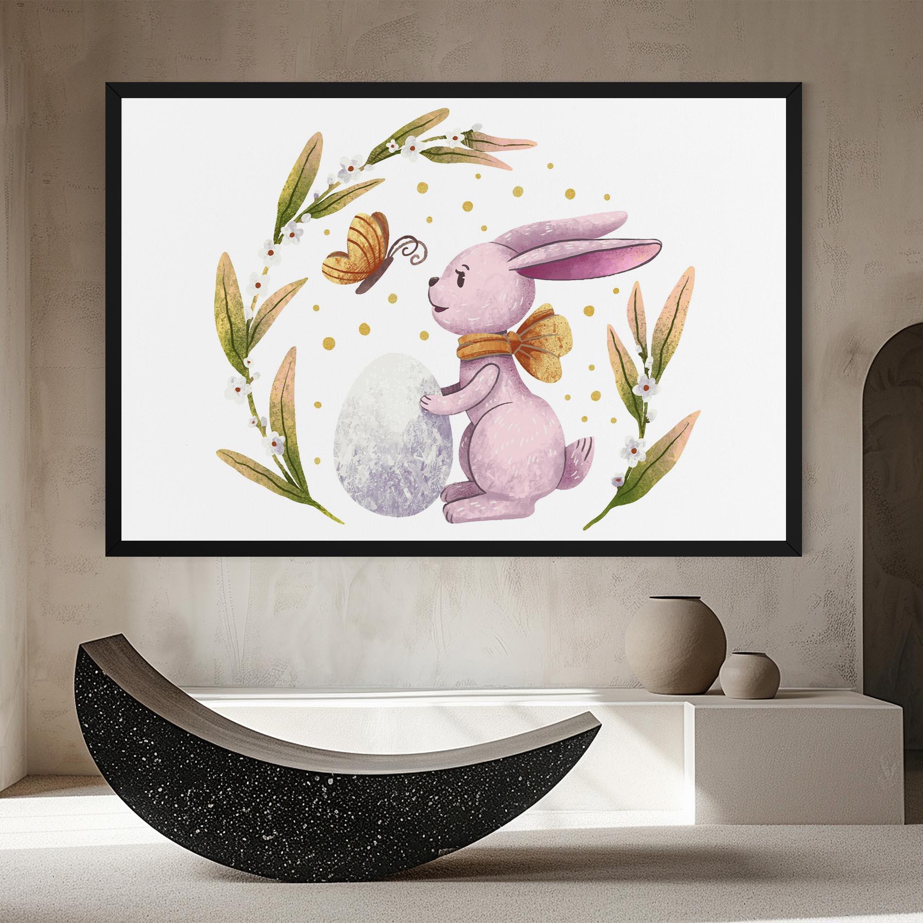 Tablou Canvas Easter Pink Bunny mockup 8