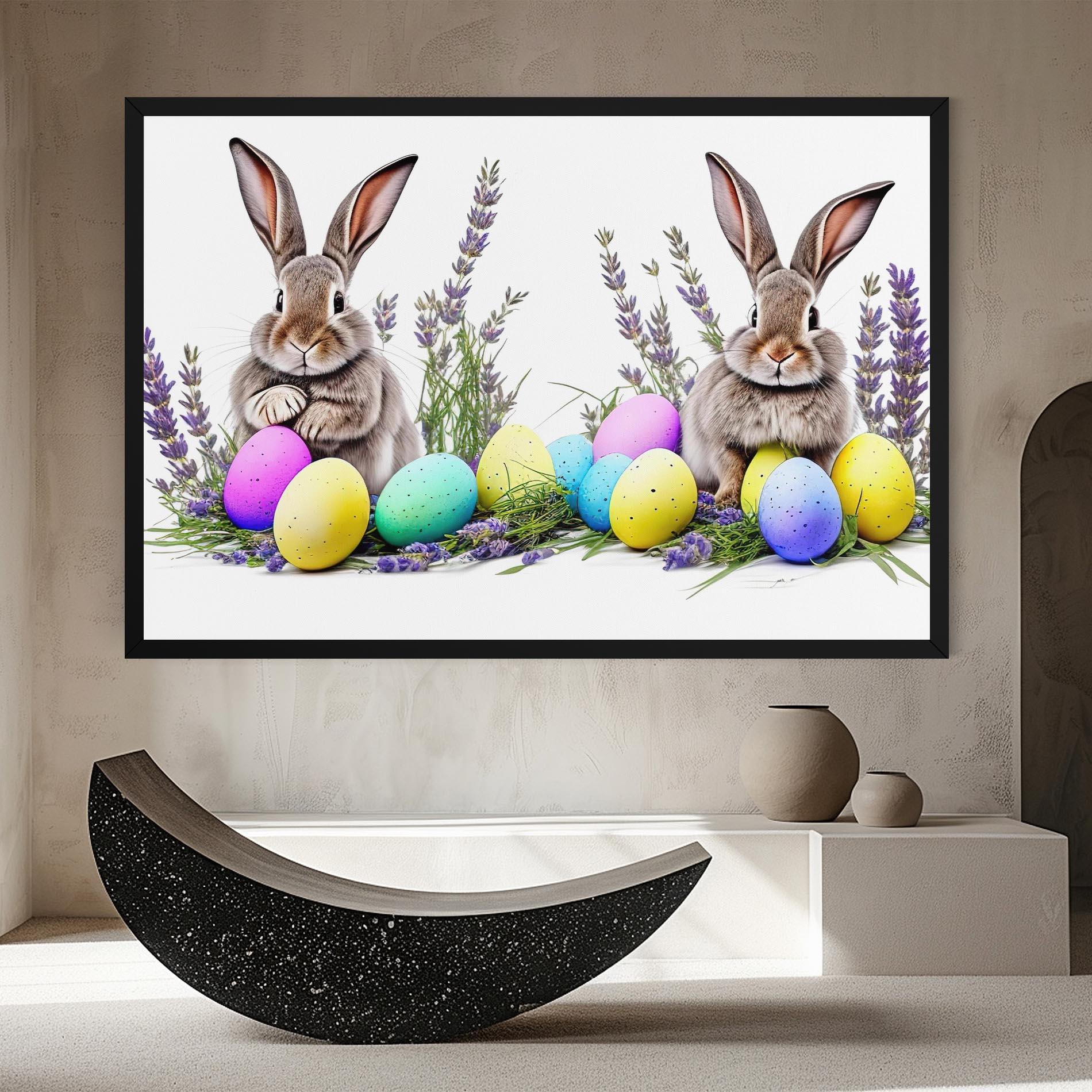 Tablou Canvas Flowers Easter Bunny mockup 8