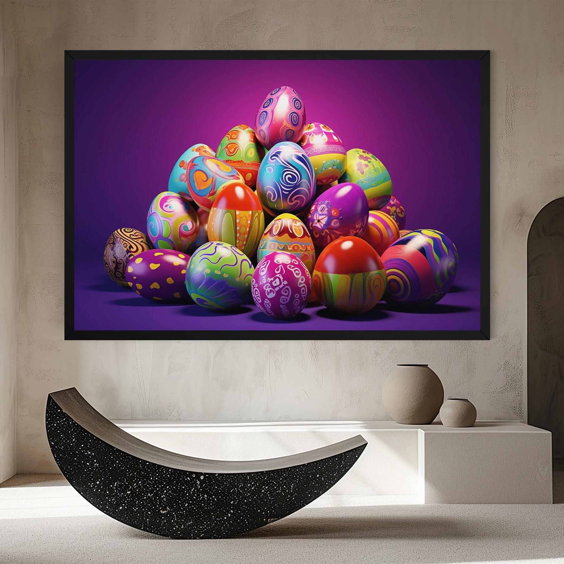 Tablou Canvas Pile Colorful Eggs mockup 8