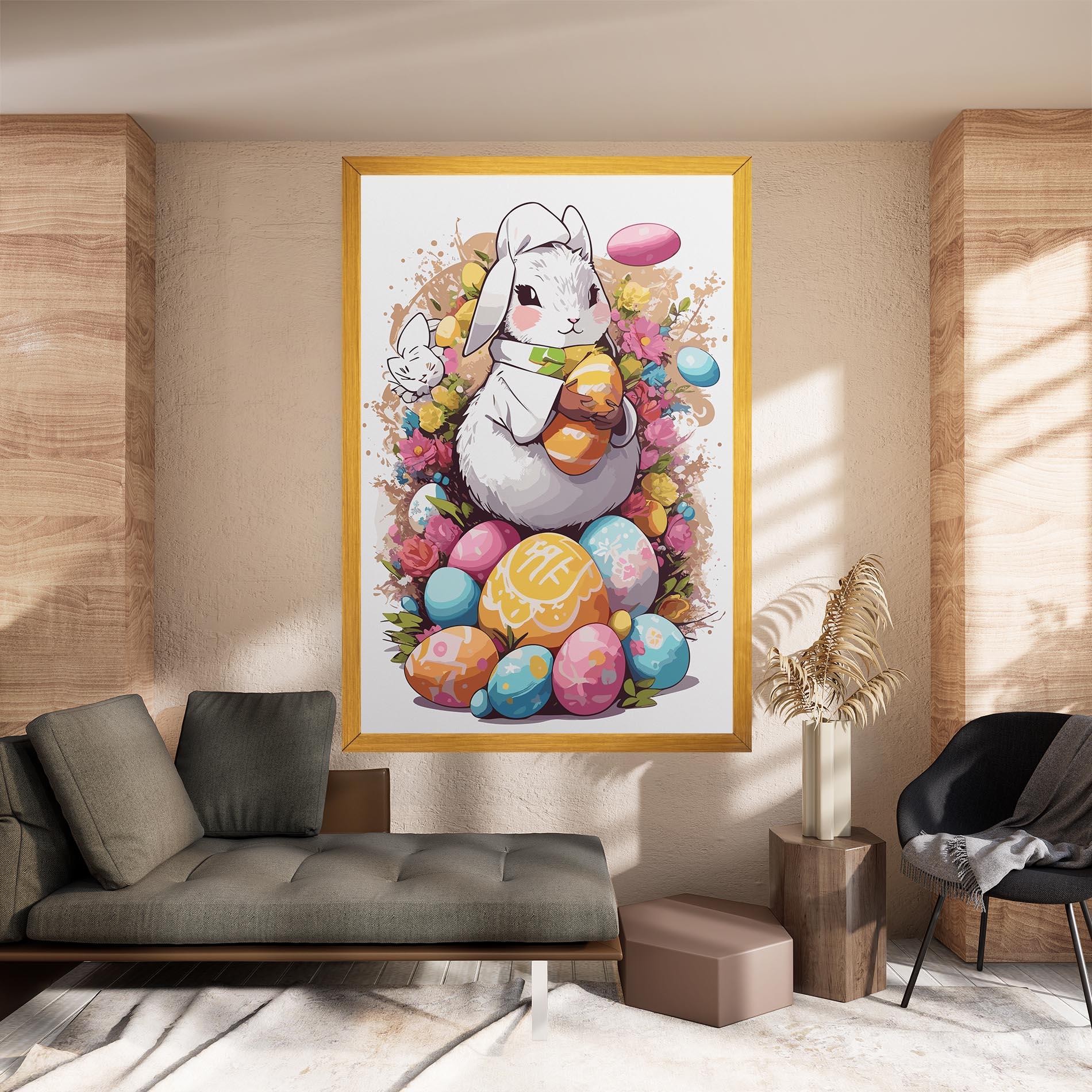 Tablou Canvas White Easter Bunny mockup 8