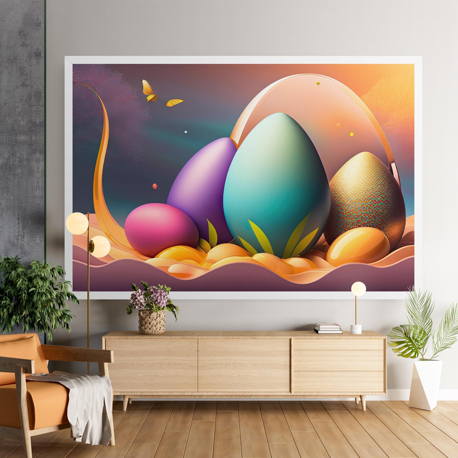 Tablou Canvas Big Blue Easter Egg mockup 9