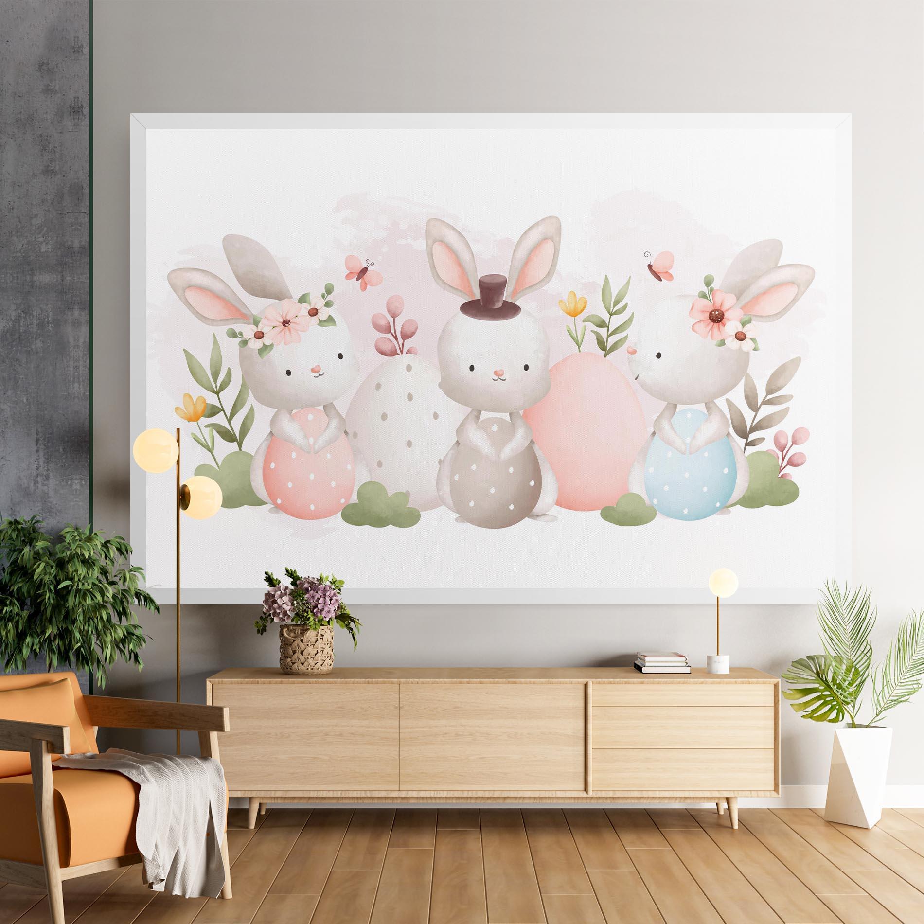Tablou Canvas Bunny With Hat mockup 9