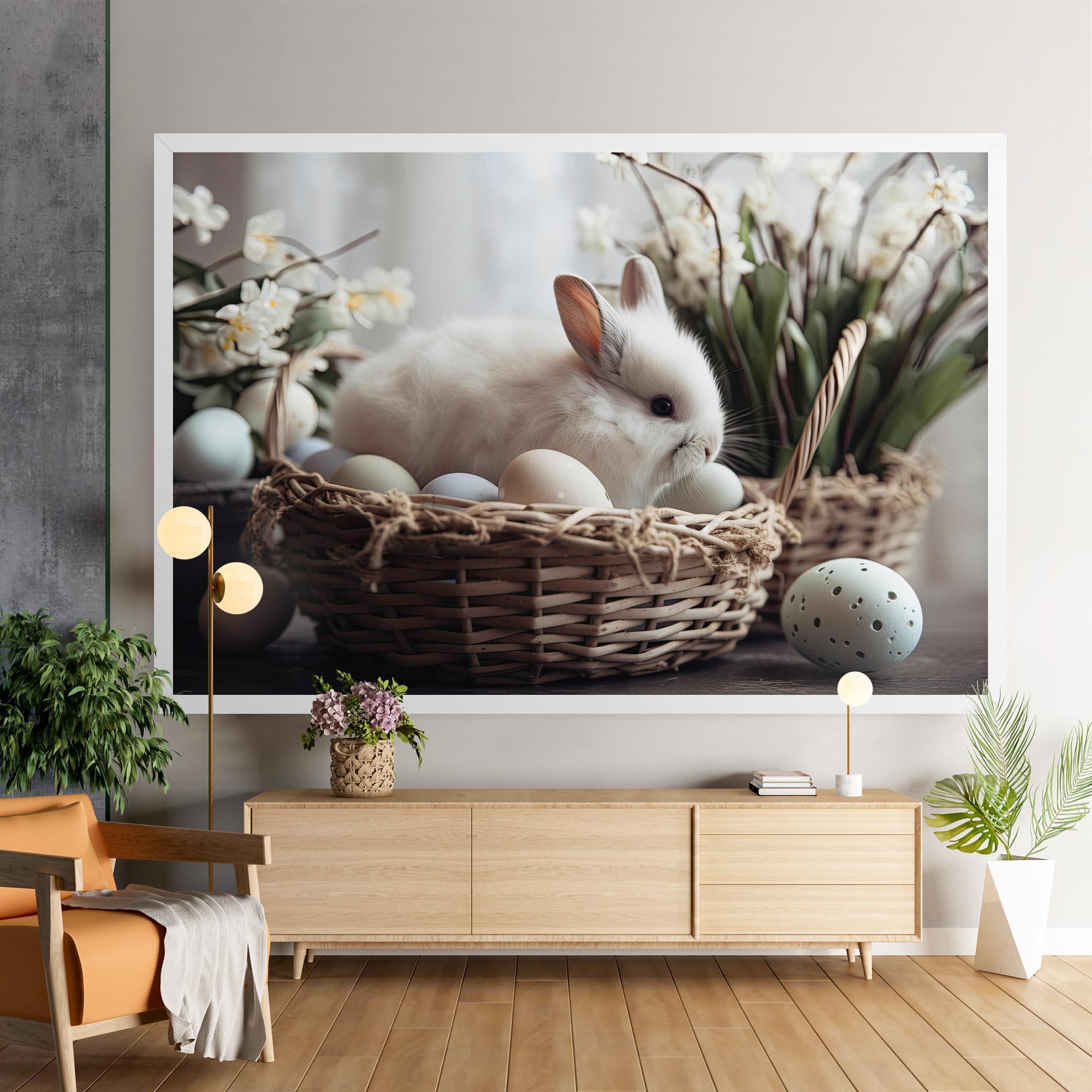 Tablou Canvas Cute White Easter Eggs mockup 9