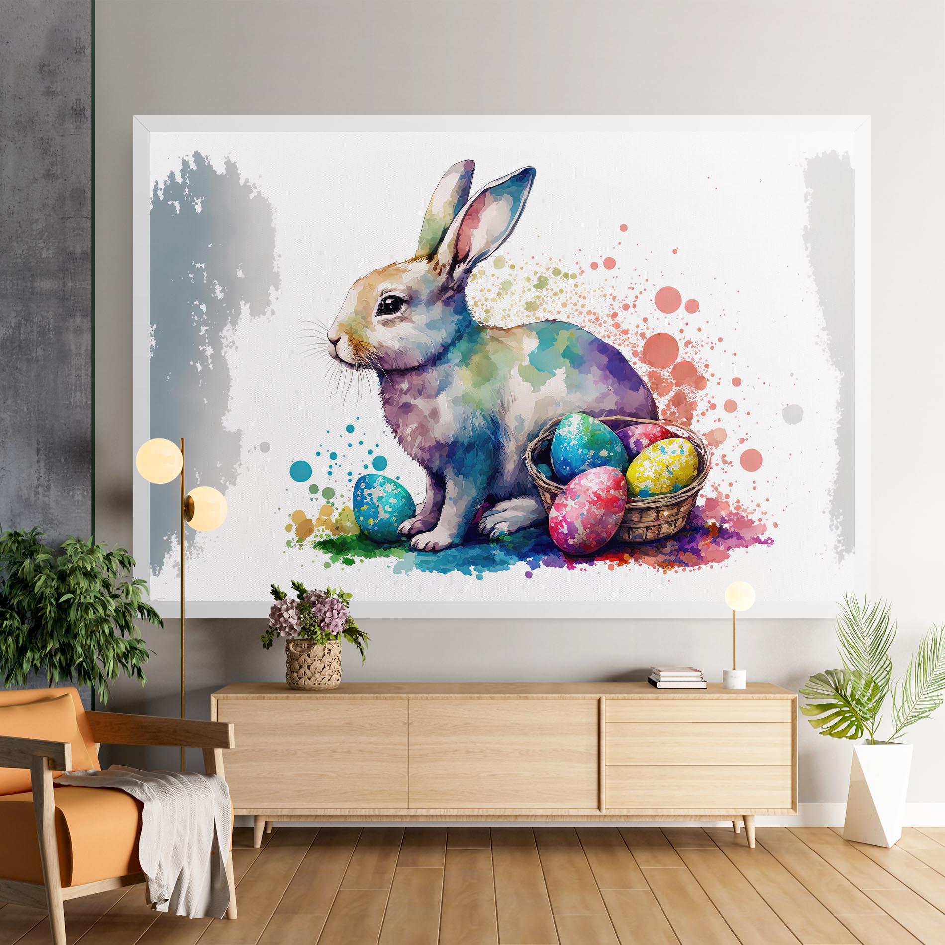 Tablou Canvas Easter Bunny Watercolor mockup 9