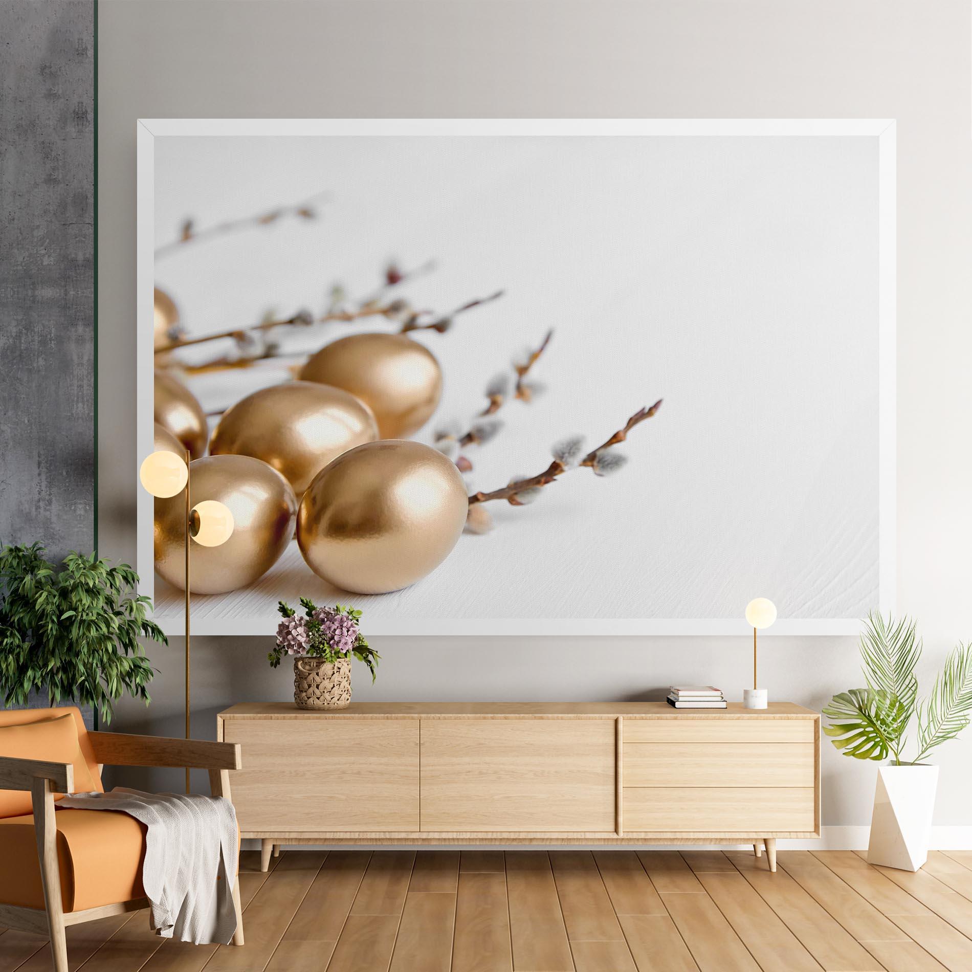 Tablou Canvas Easter Gold Eggs mockup 9