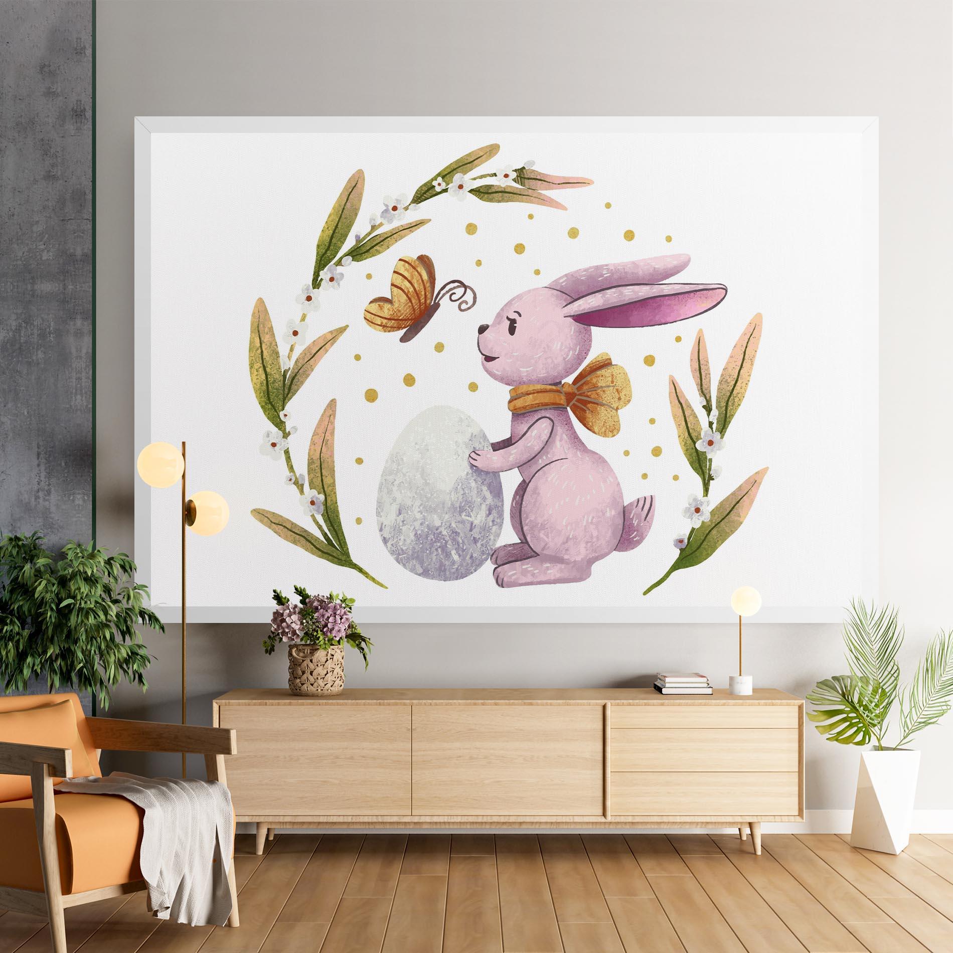 Tablou Canvas Easter Pink Bunny mockup 9