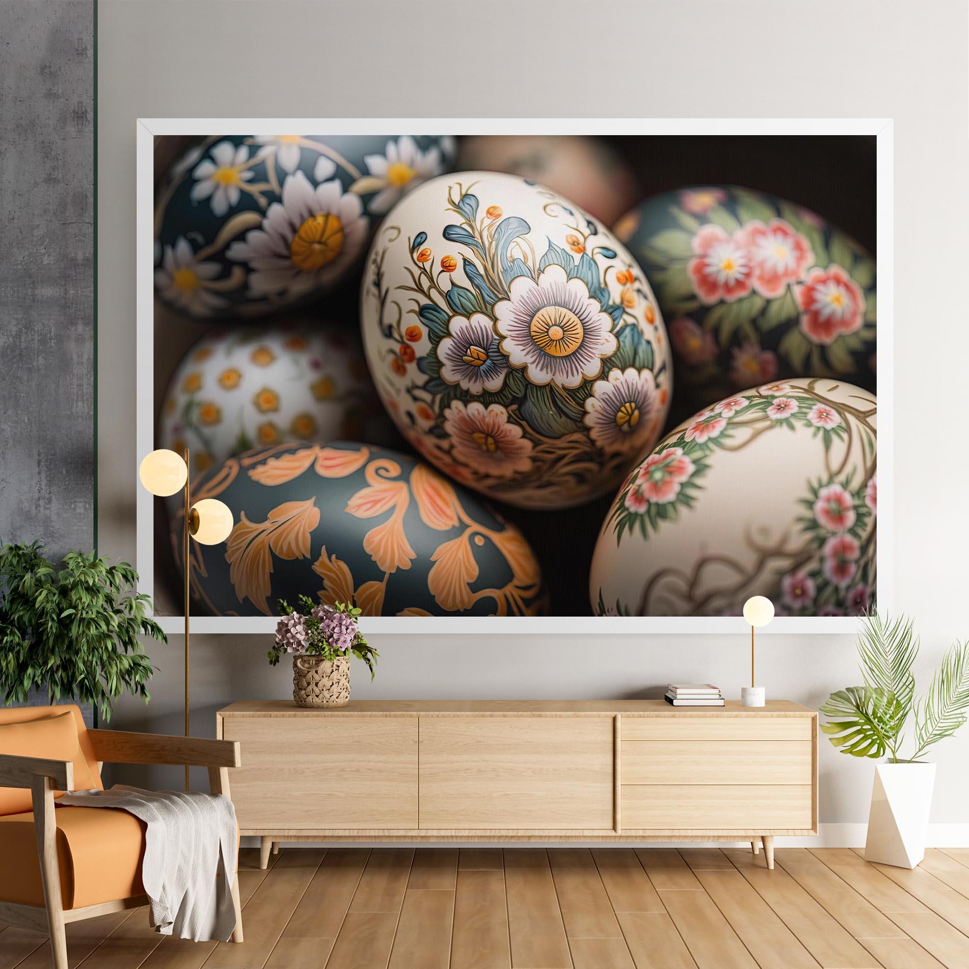 Tablou Canvas Floral Painted Eggs mockup 9