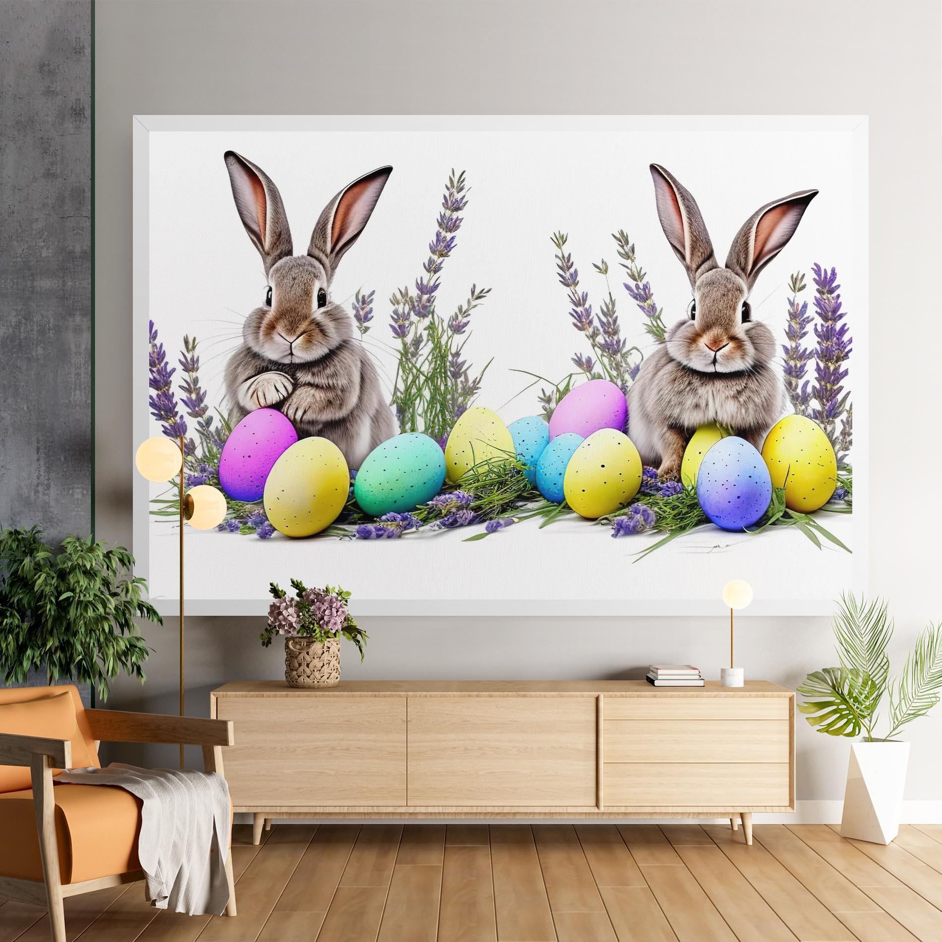 Tablou Canvas Flowers Easter Bunny mockup 9