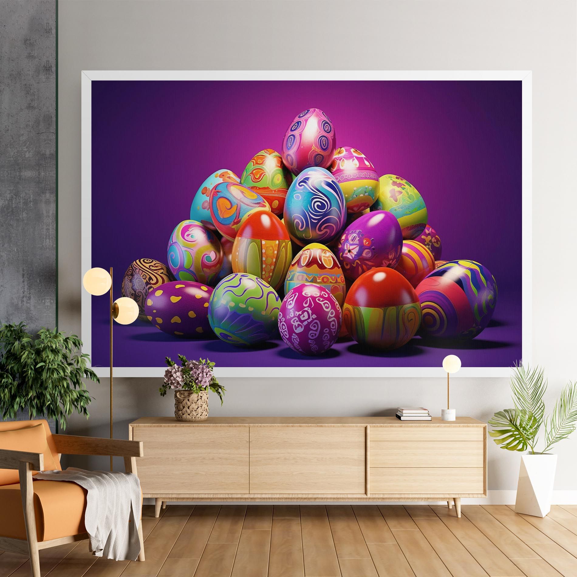 Pile Colorful Eggs mockup 9