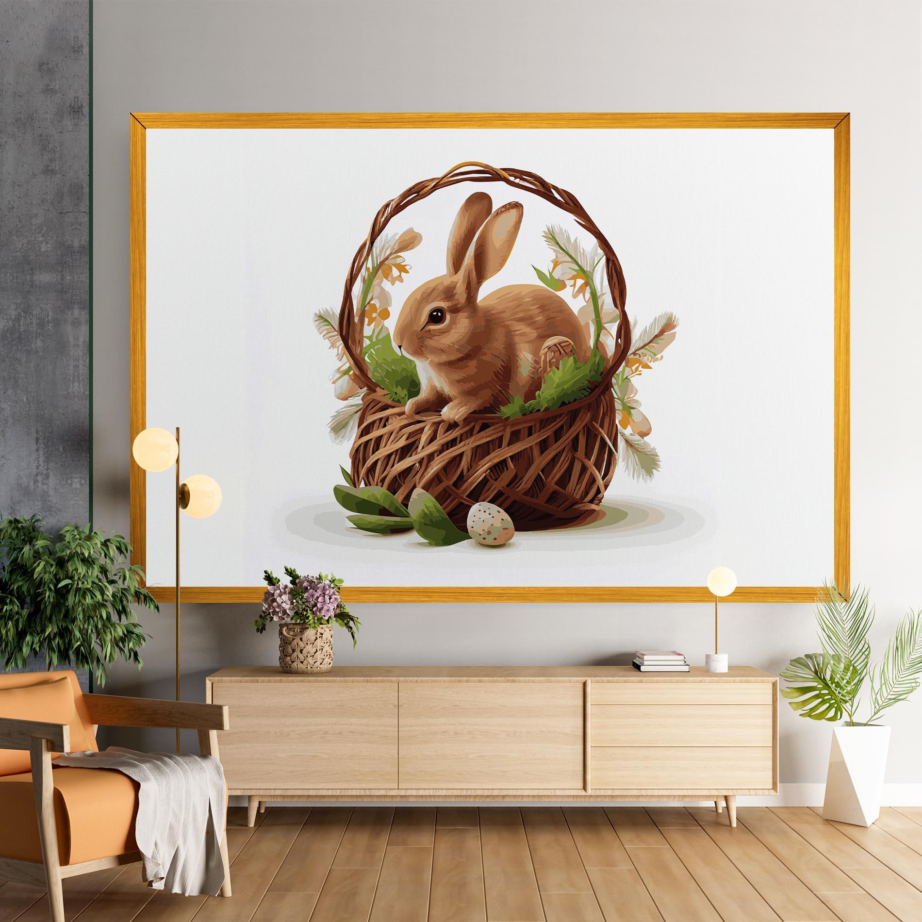 Tablou Canvas Bunny In Basket mockup 9