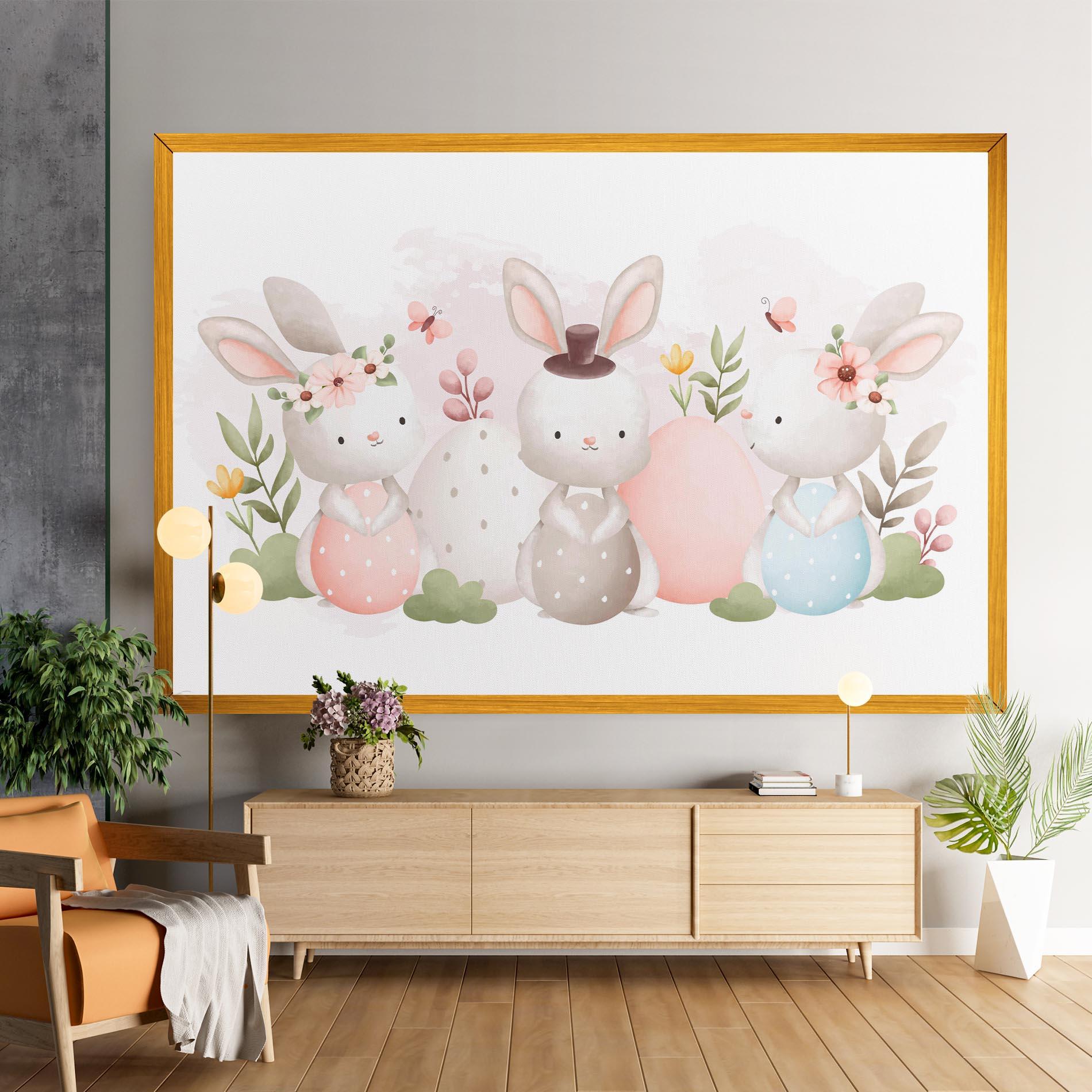 Tablou Canvas Bunny With Hat mockup 9