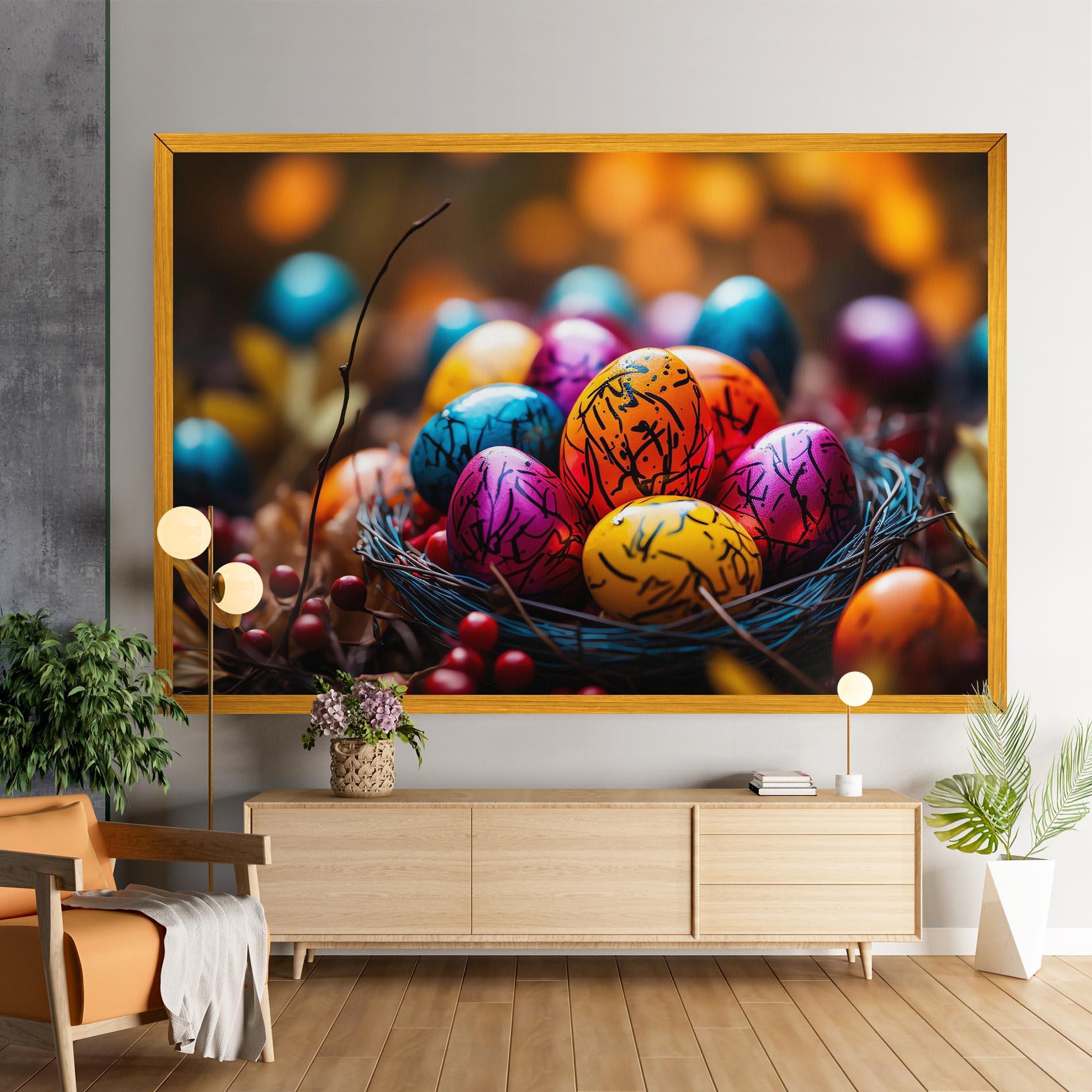 Tablou Canvas Colorful Easter Eggs mockup 9