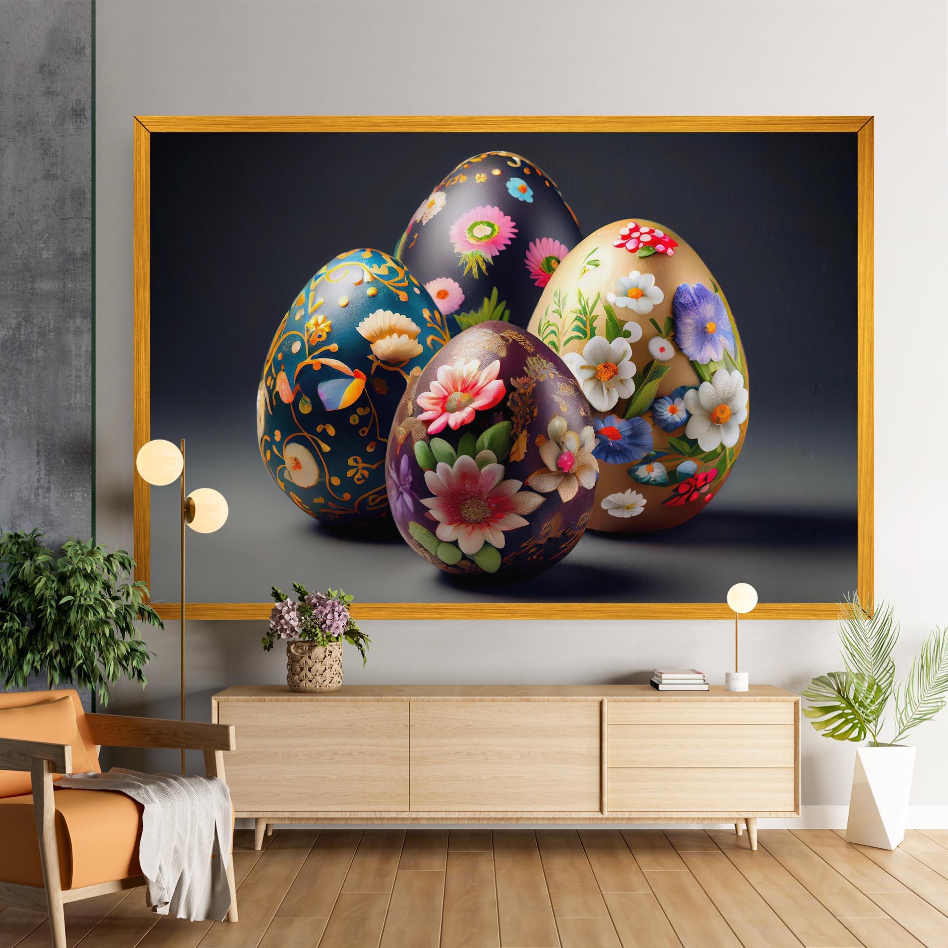 Tablou Canvas Easter Egs Flowers mockup 9