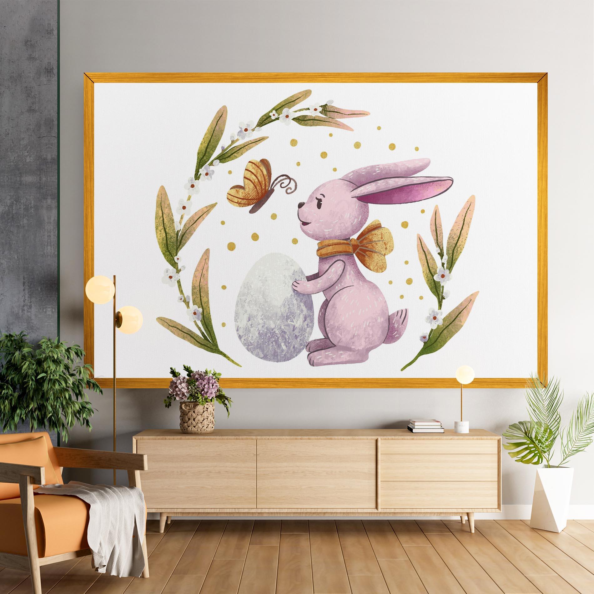 Tablou Canvas Easter Pink Bunny mockup 9