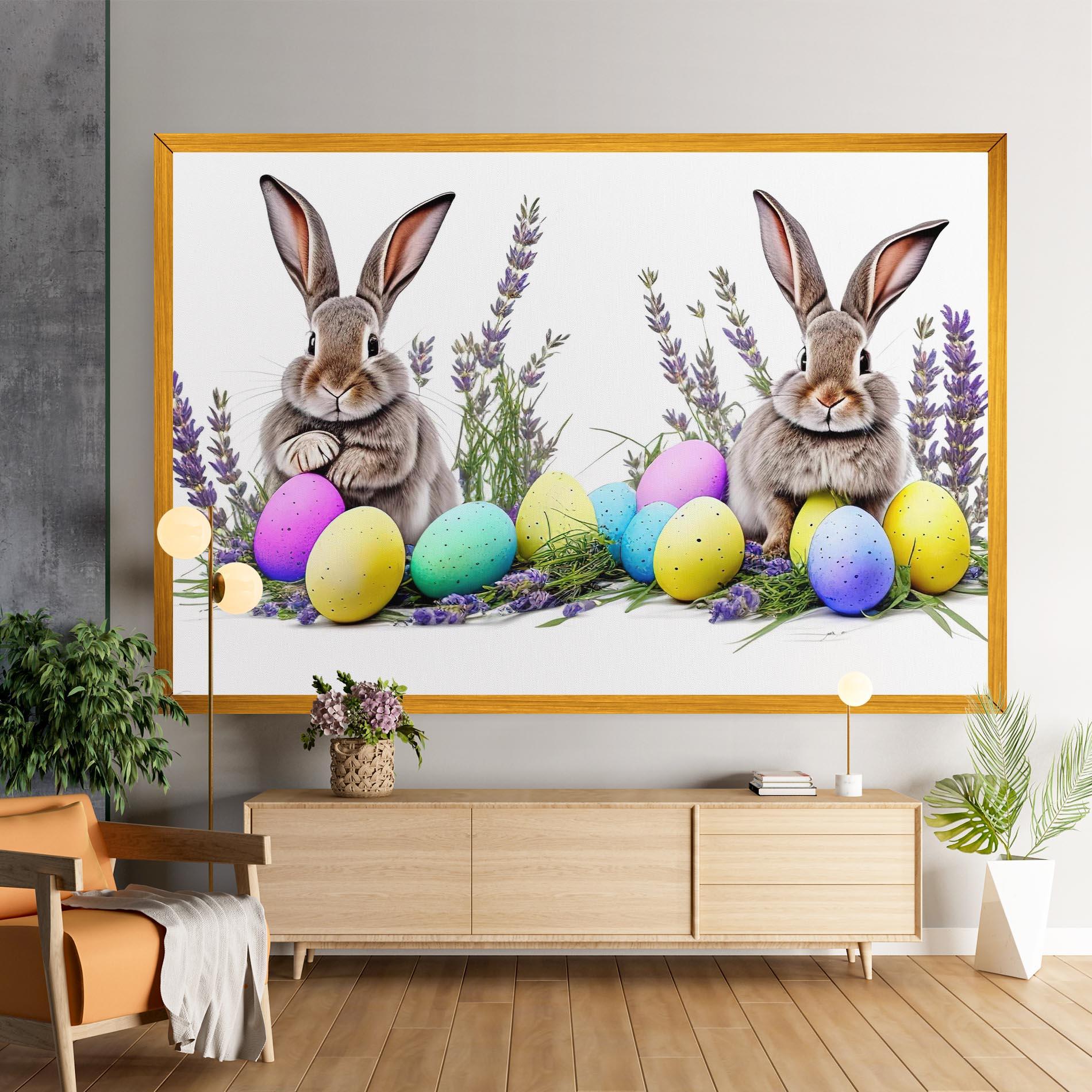 Tablou Canvas Flowers Easter Bunny mockup 9