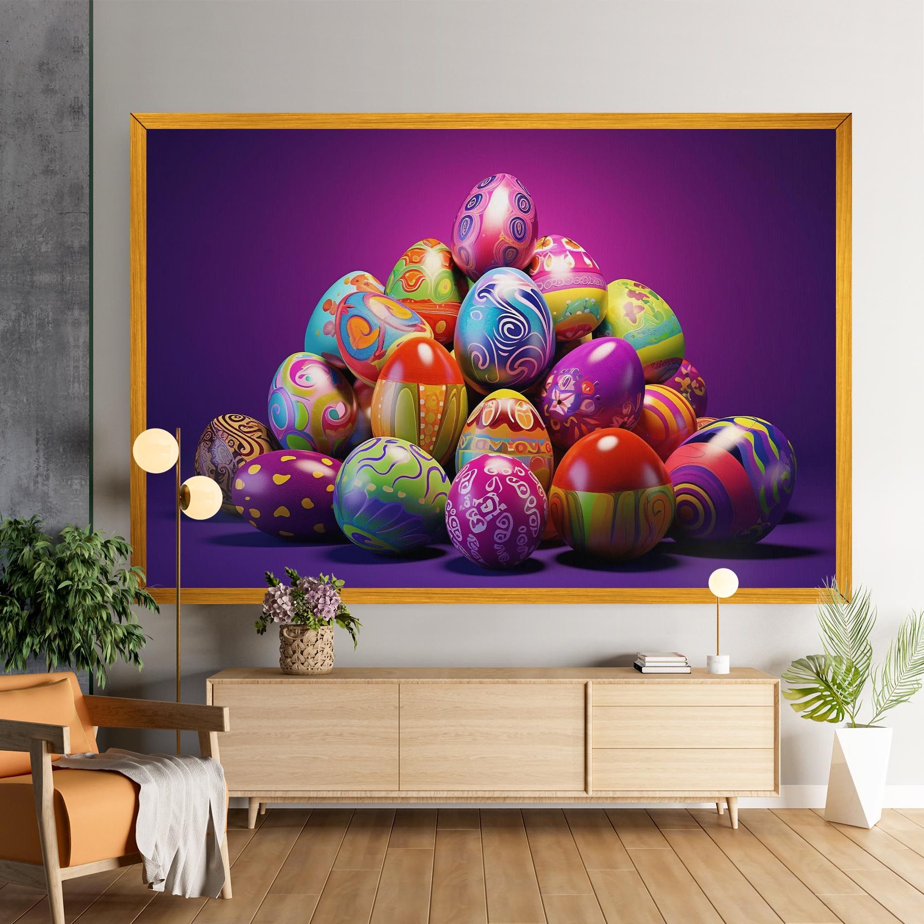 Pile Colorful Eggs mockup 9