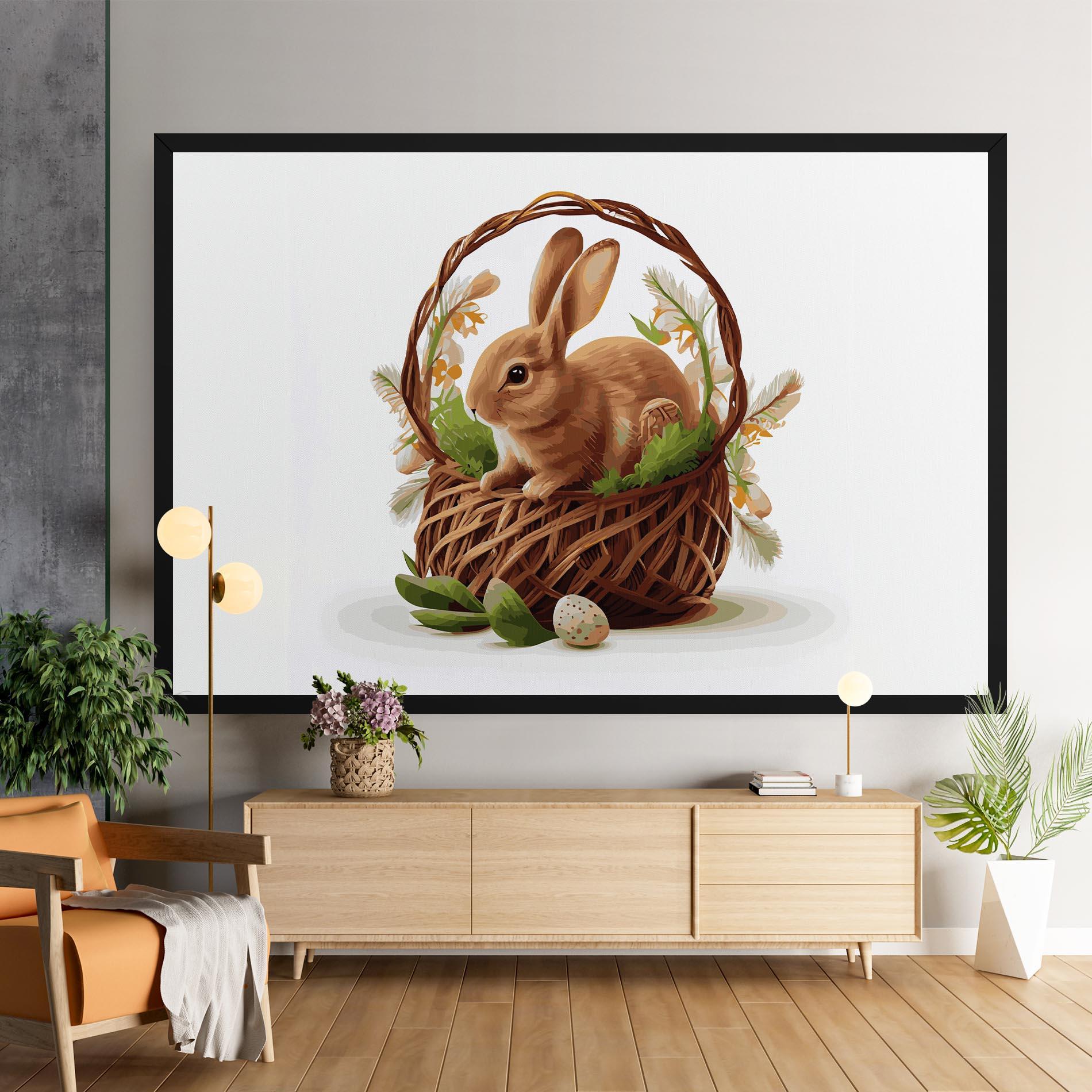 Tablou Canvas Bunny In Basket mockup 9