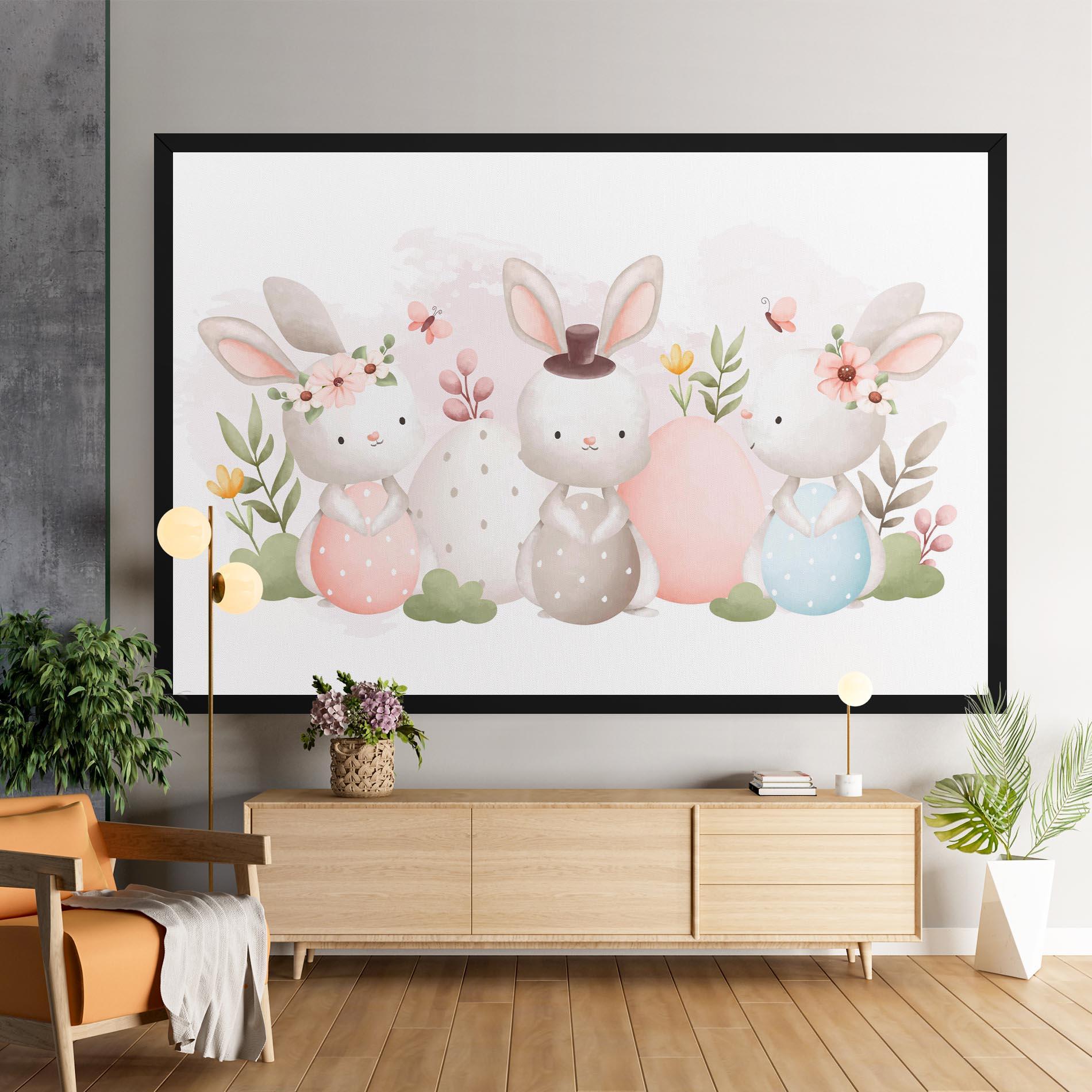 Tablou Canvas Bunny With Hat mockup 9