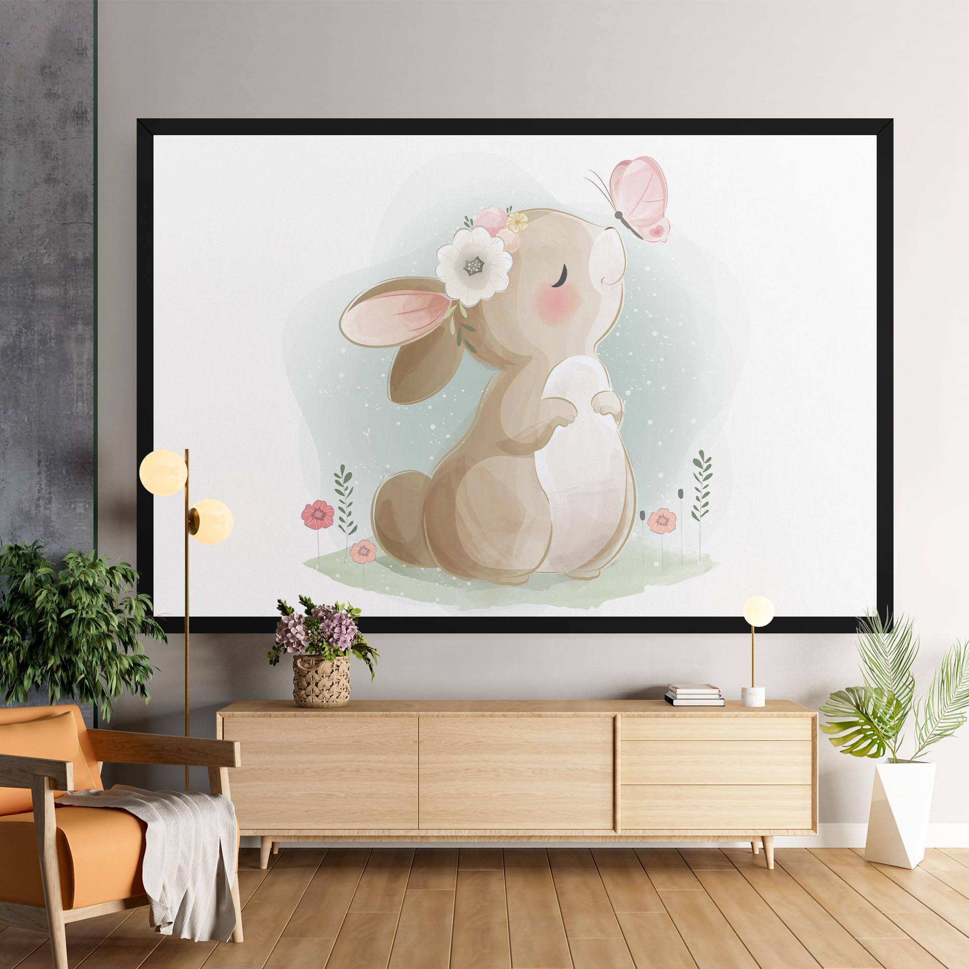 Tablou Canvas Butterfly On Bunny Nose mockup 9
