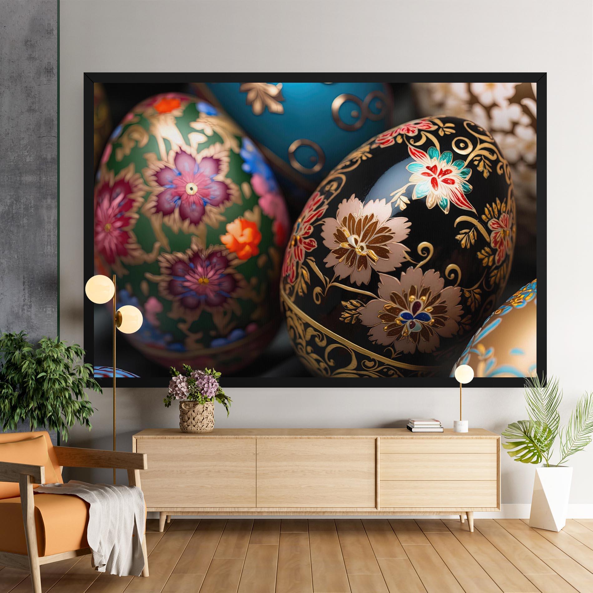 Tablou Canvas Close Up Painted Eggs mockup 9