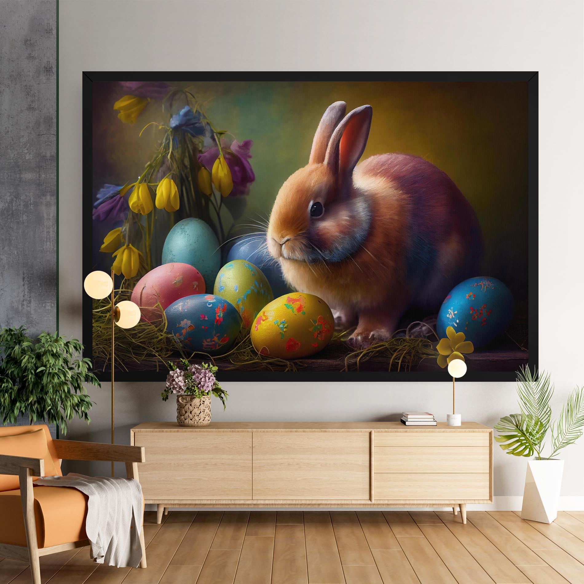 Tablou Canvas Easter Cute Rabbit mockup 9