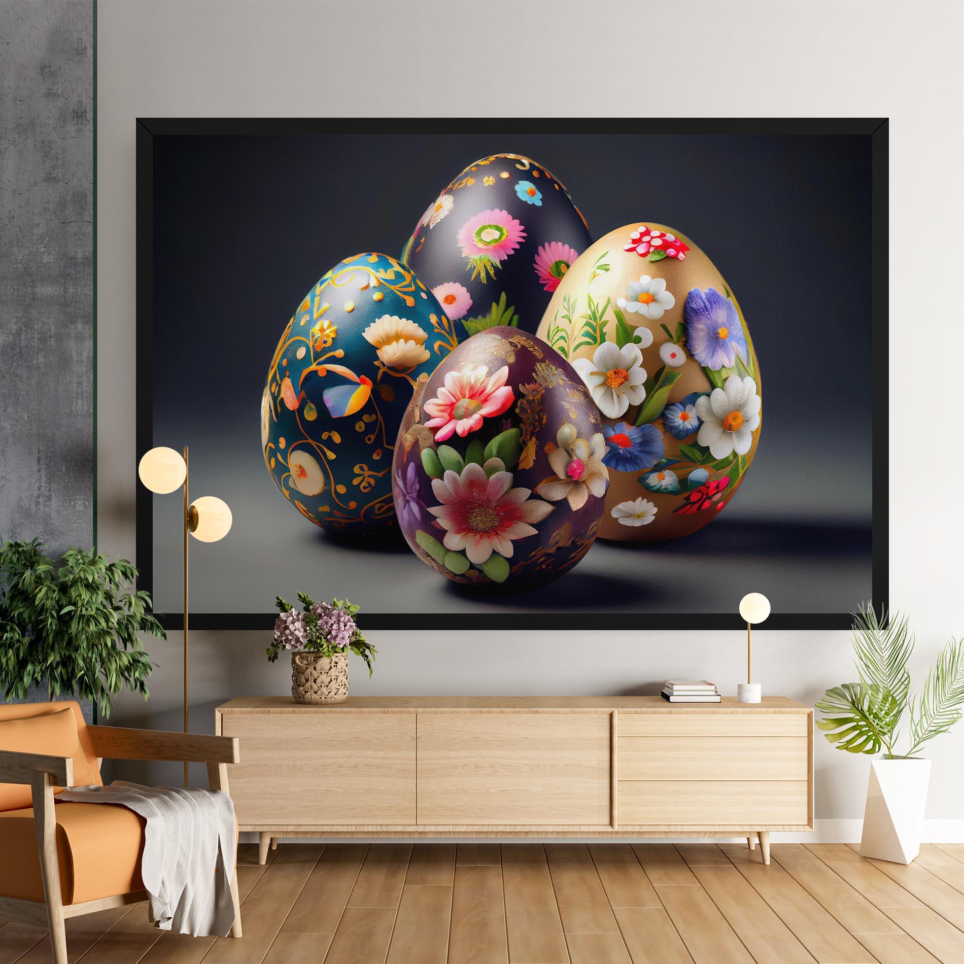 Tablou Canvas Easter Egs Flowers mockup 9