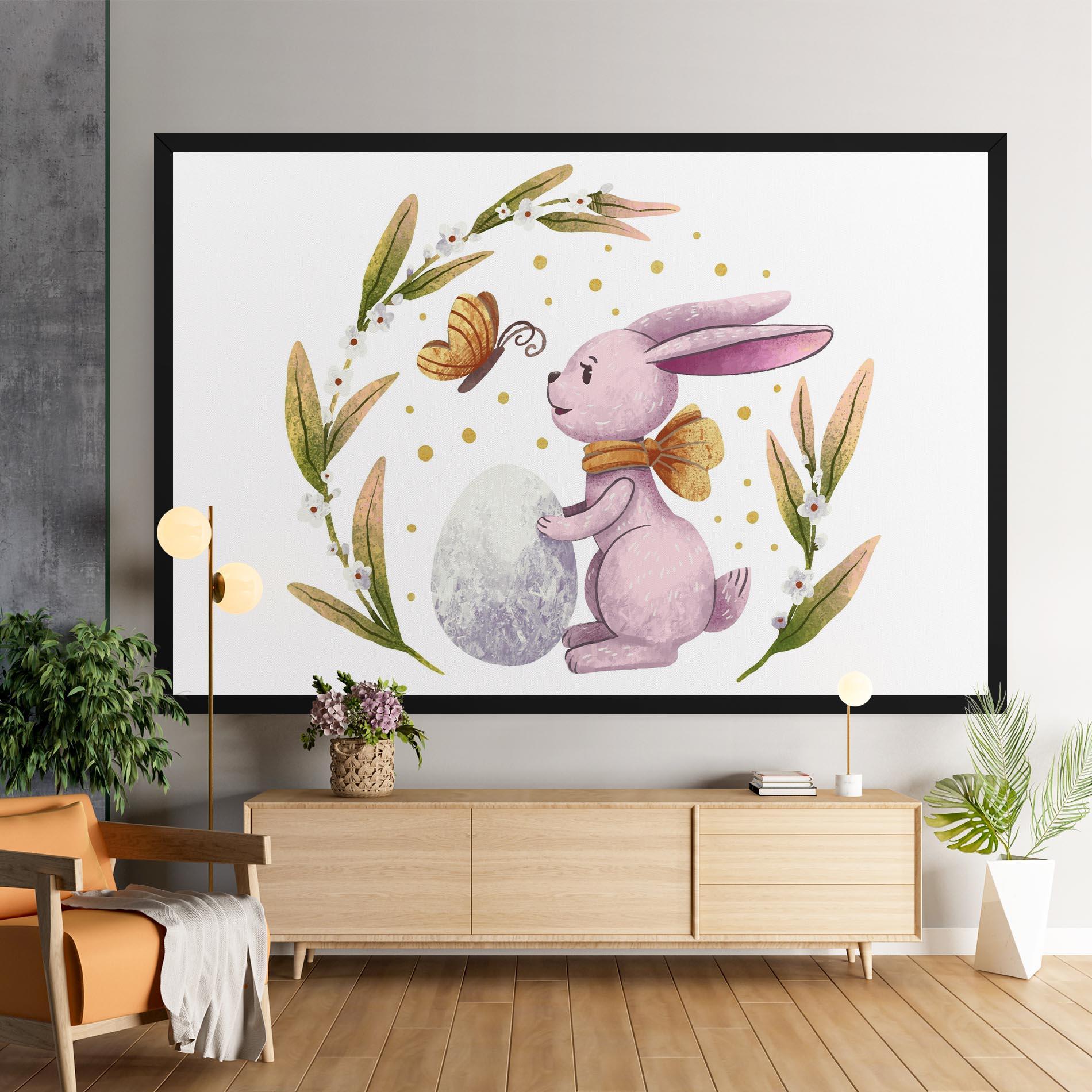 Tablou Canvas Easter Pink Bunny mockup 9