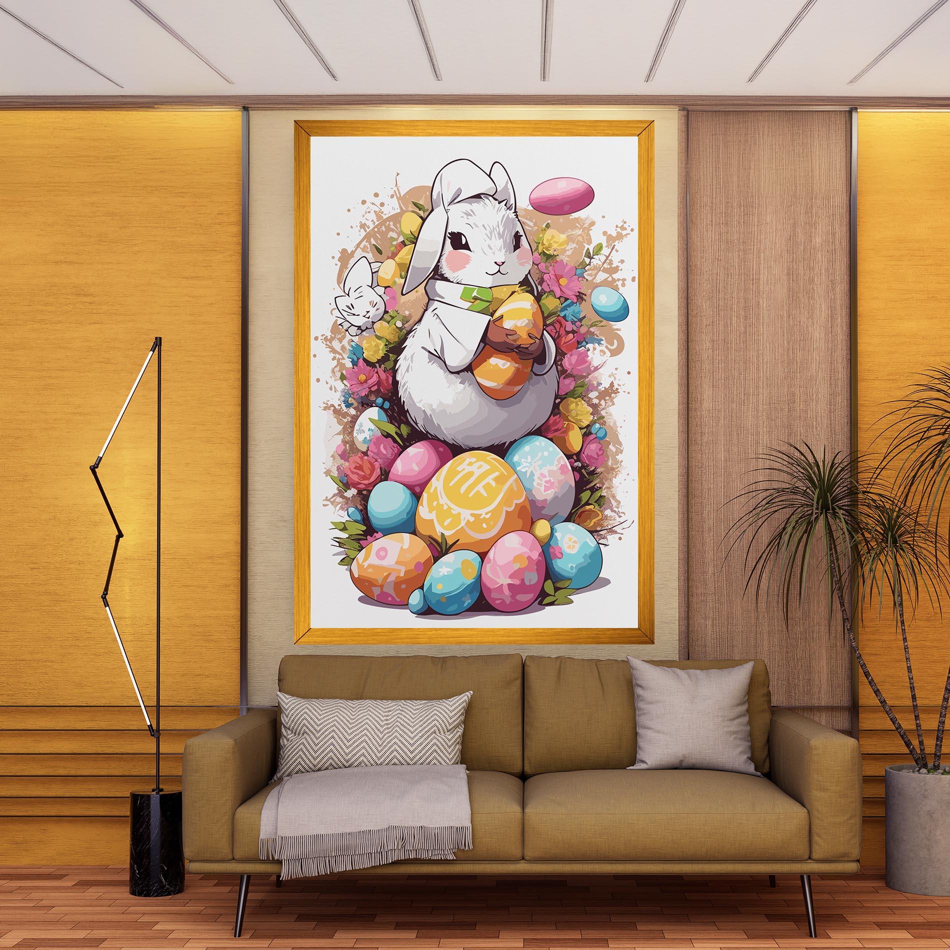 Tablou Canvas White Easter Bunny mockup 9
