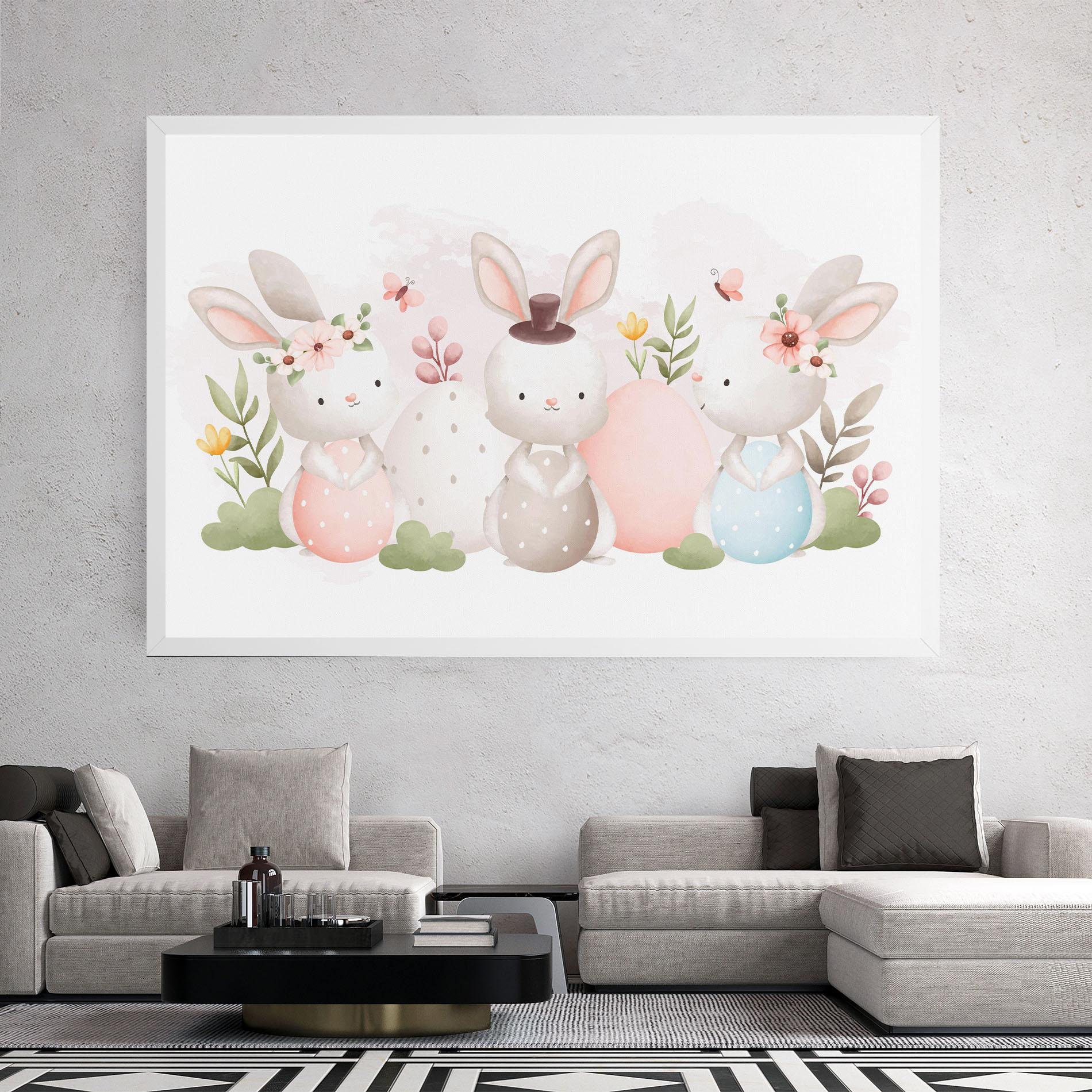 Tablou Canvas Bunny With Hat mockup 2