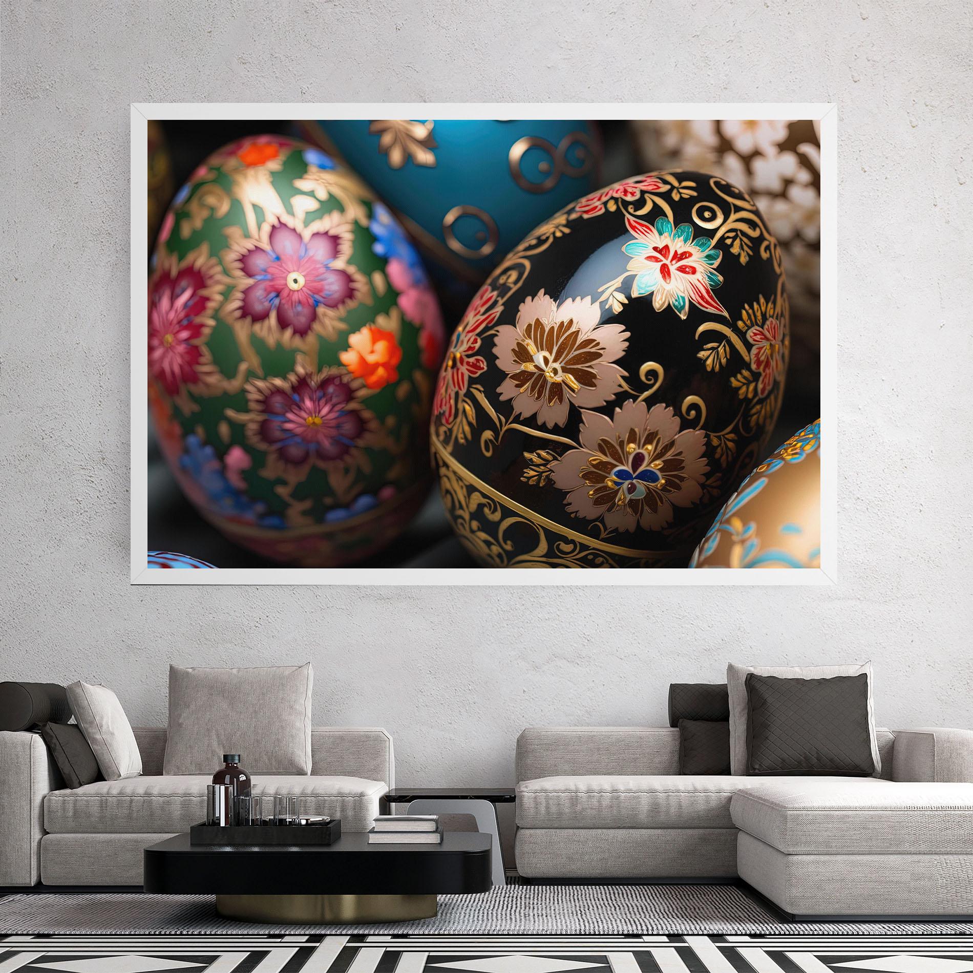 Tablou Canvas Close Up Painted Eggs mockup 2