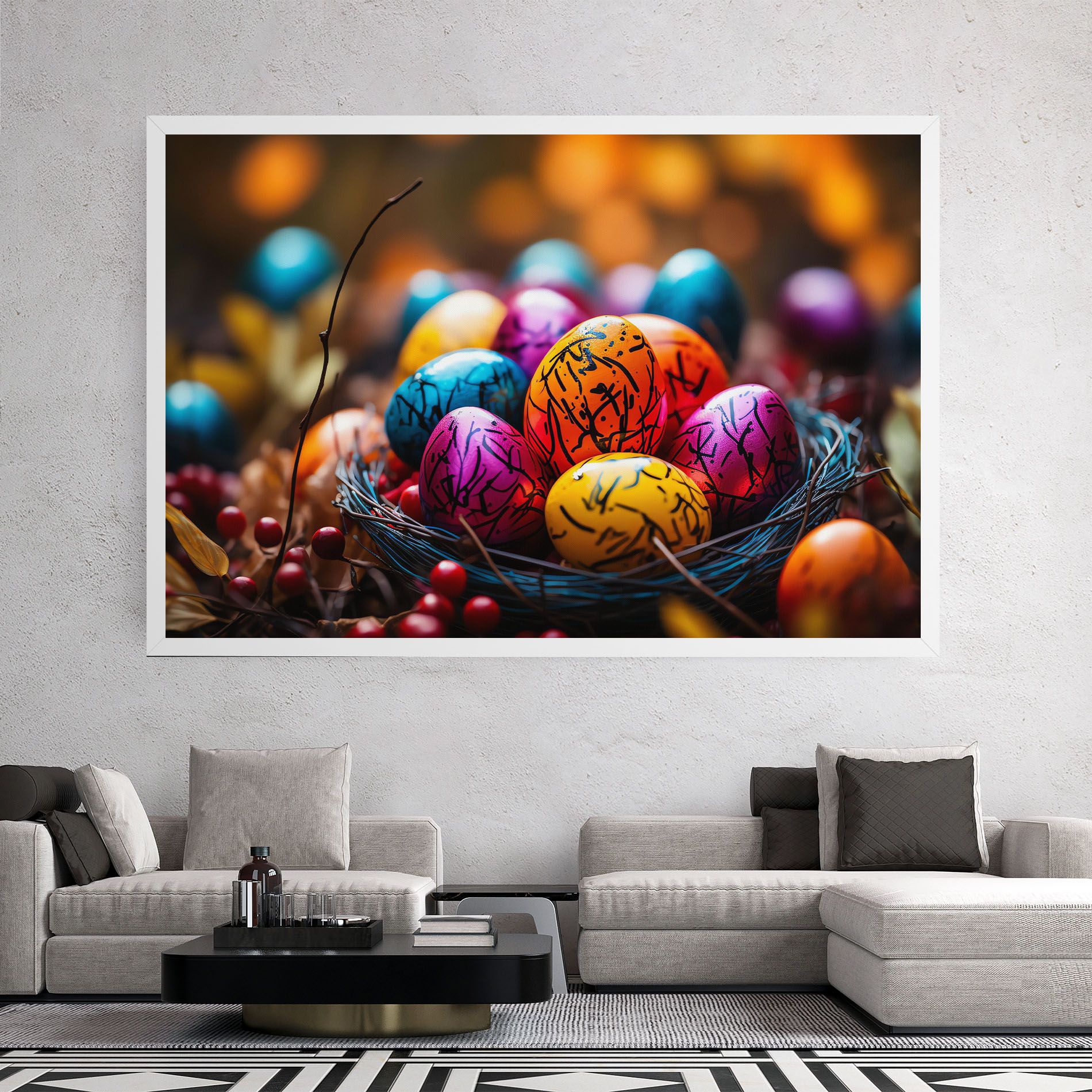 Colorful Easter Eggs mockup 2