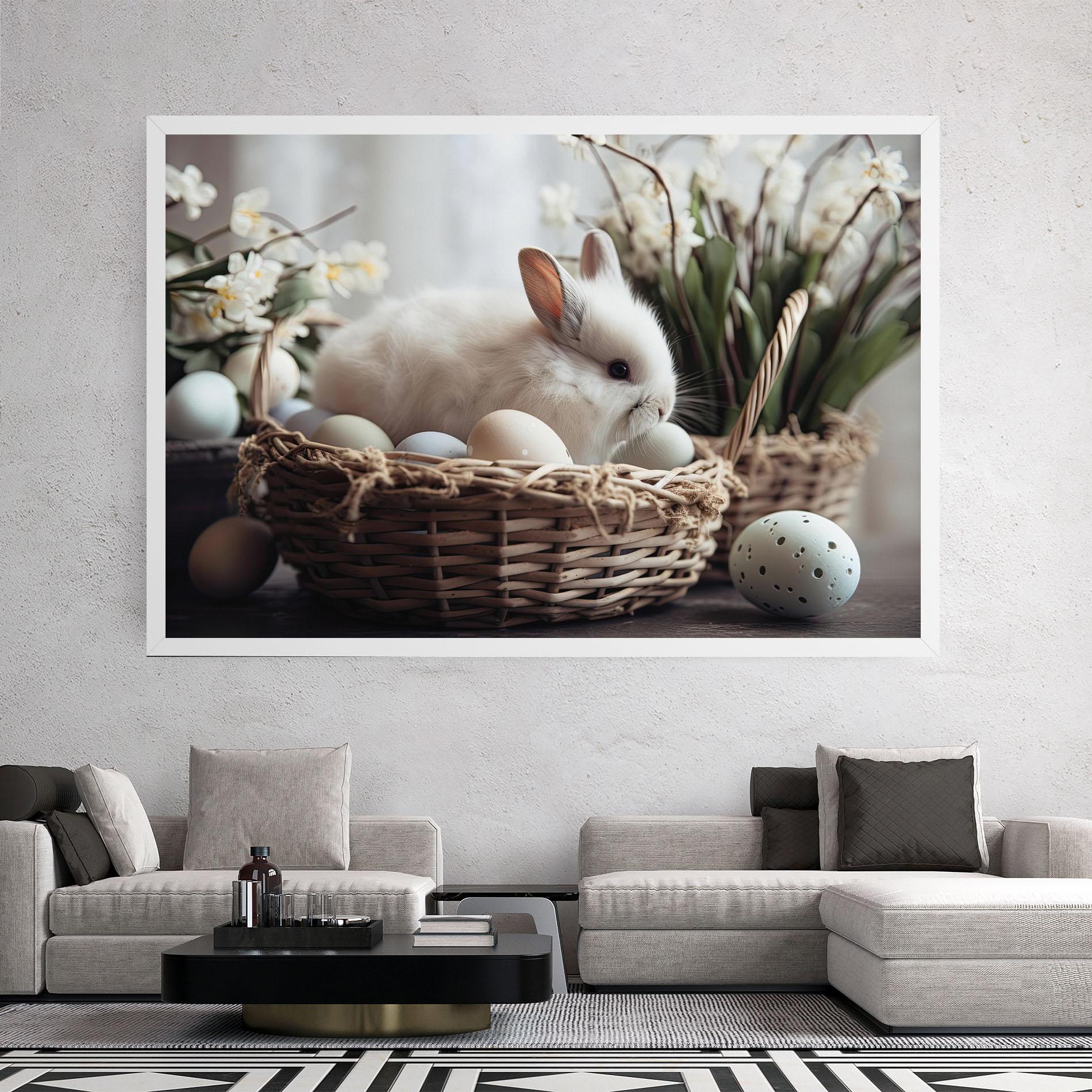 Tablou Canvas Cute White Easter Eggs mockup 2