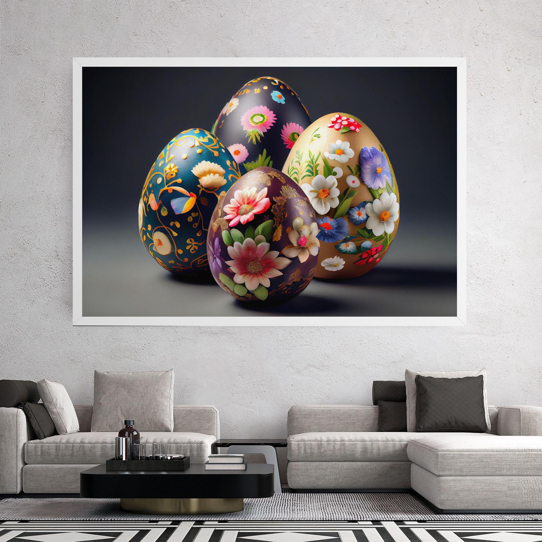 Tablou Canvas Easter Egs Flowers mockup 2