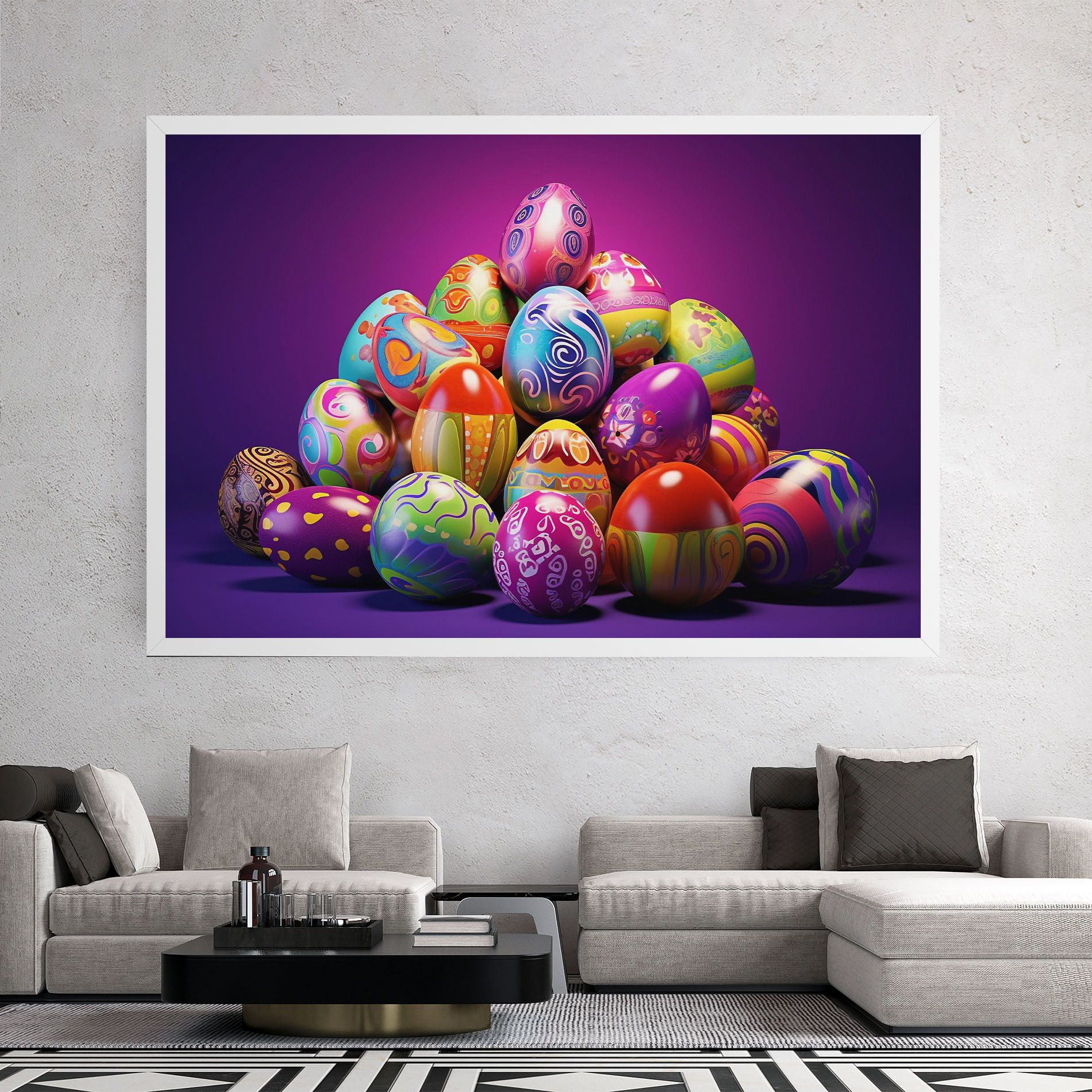 Pile Colorful Eggs mockup 2