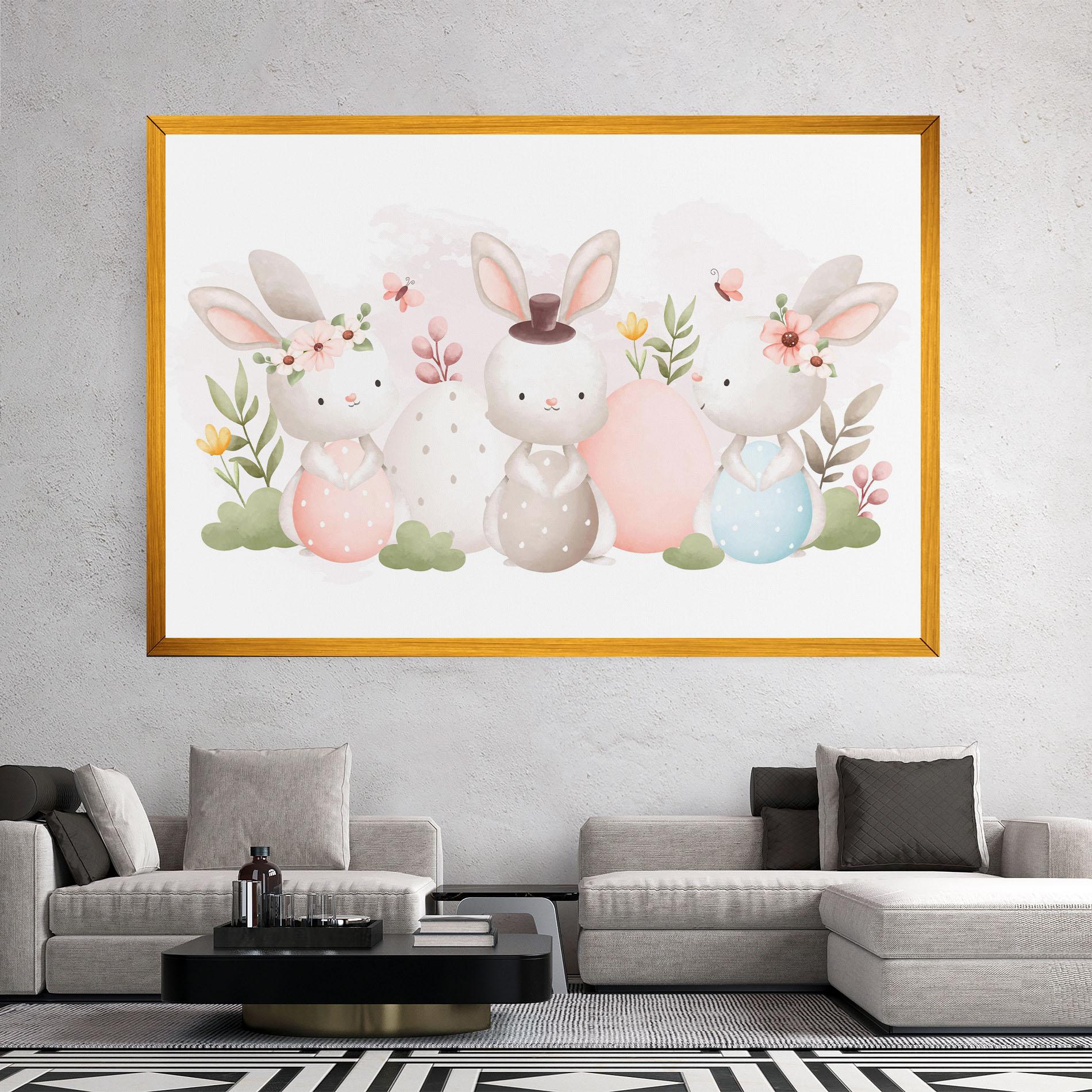 Tablou Canvas Bunny With Hat mockup 2