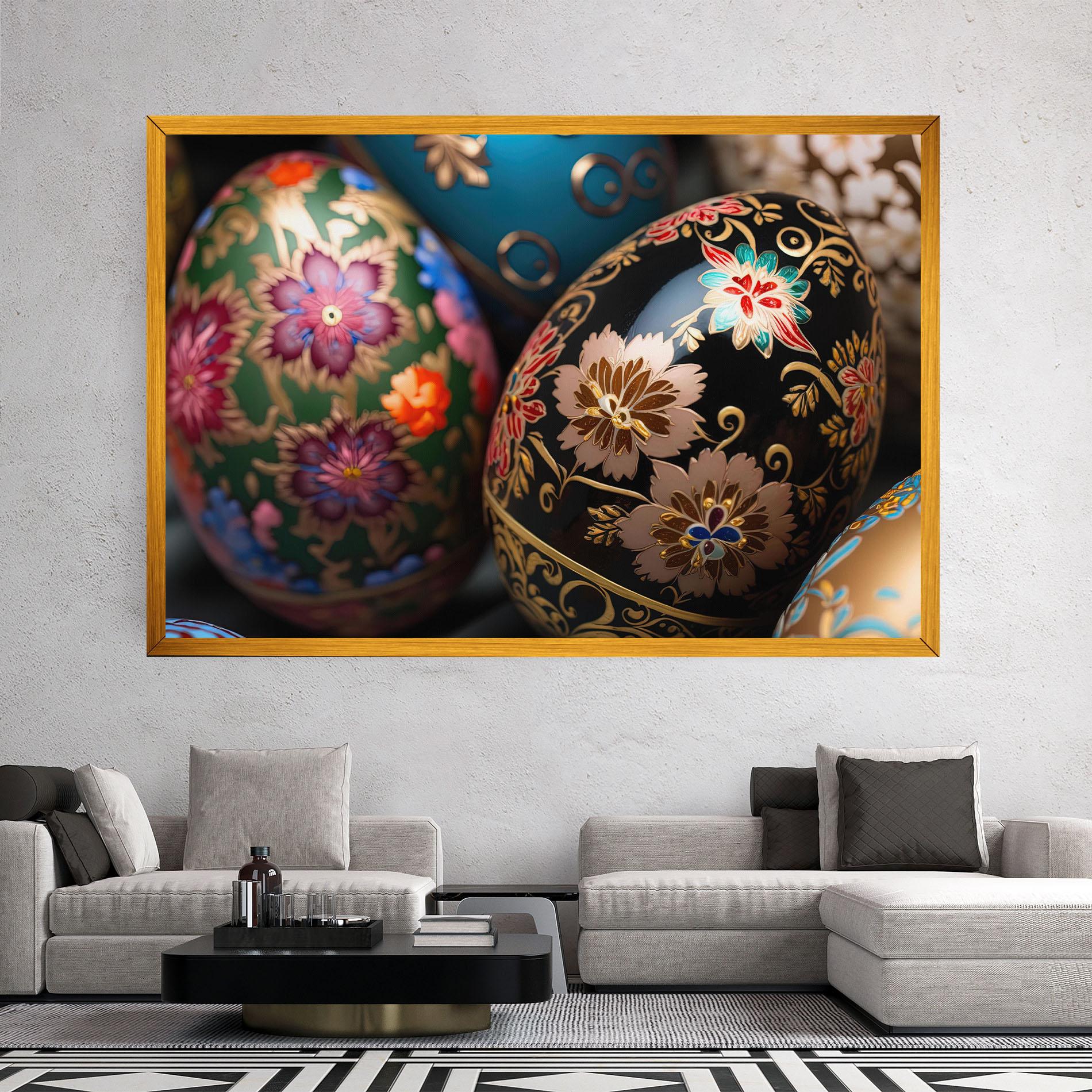 Tablou Canvas Close Up Painted Eggs mockup 2