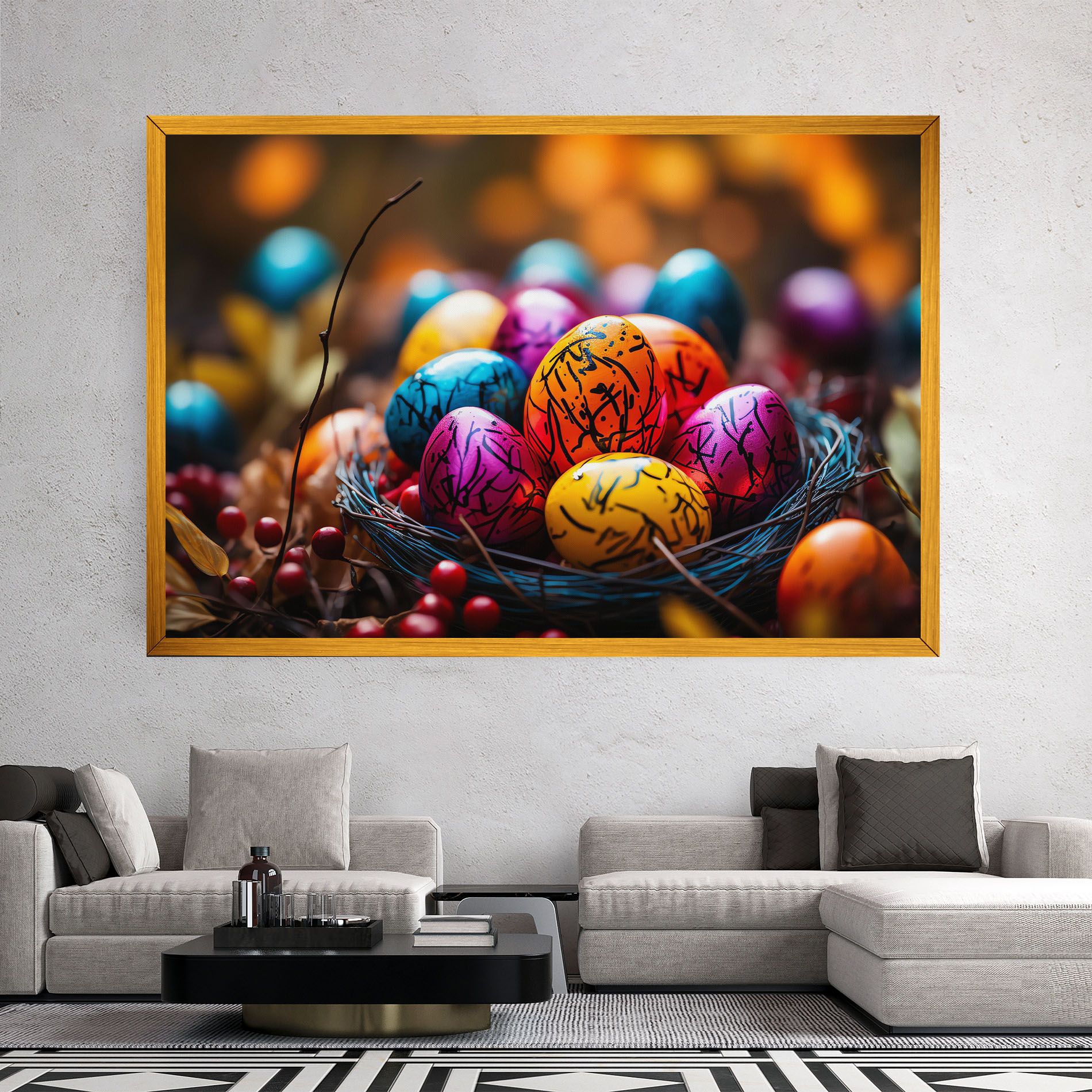 Colorful Easter Eggs mockup 2