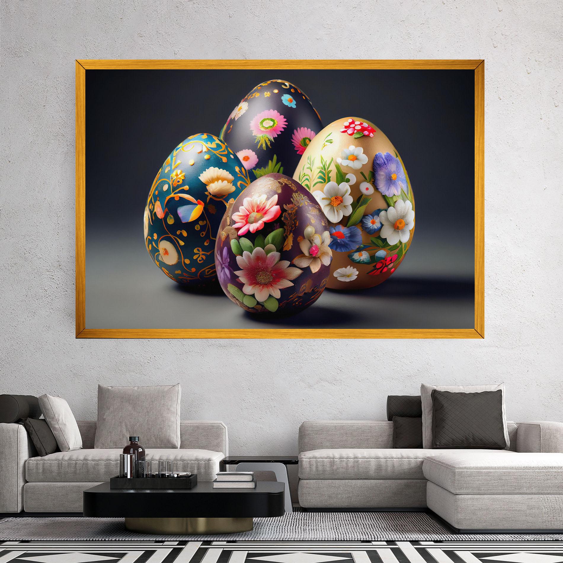 Tablou Canvas Easter Egs Flowers mockup 2