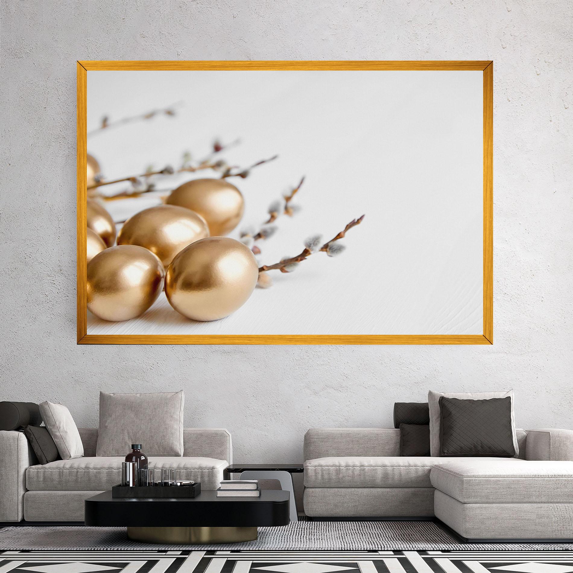 Tablou Canvas Easter Gold Eggs mockup 2