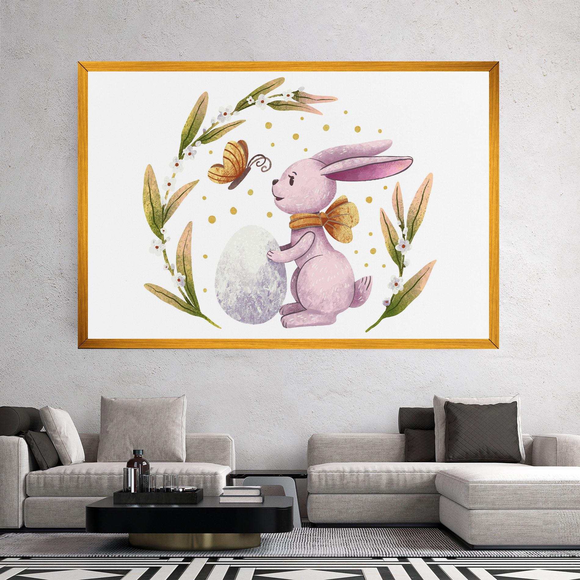 Tablou Canvas Easter Pink Bunny mockup 2