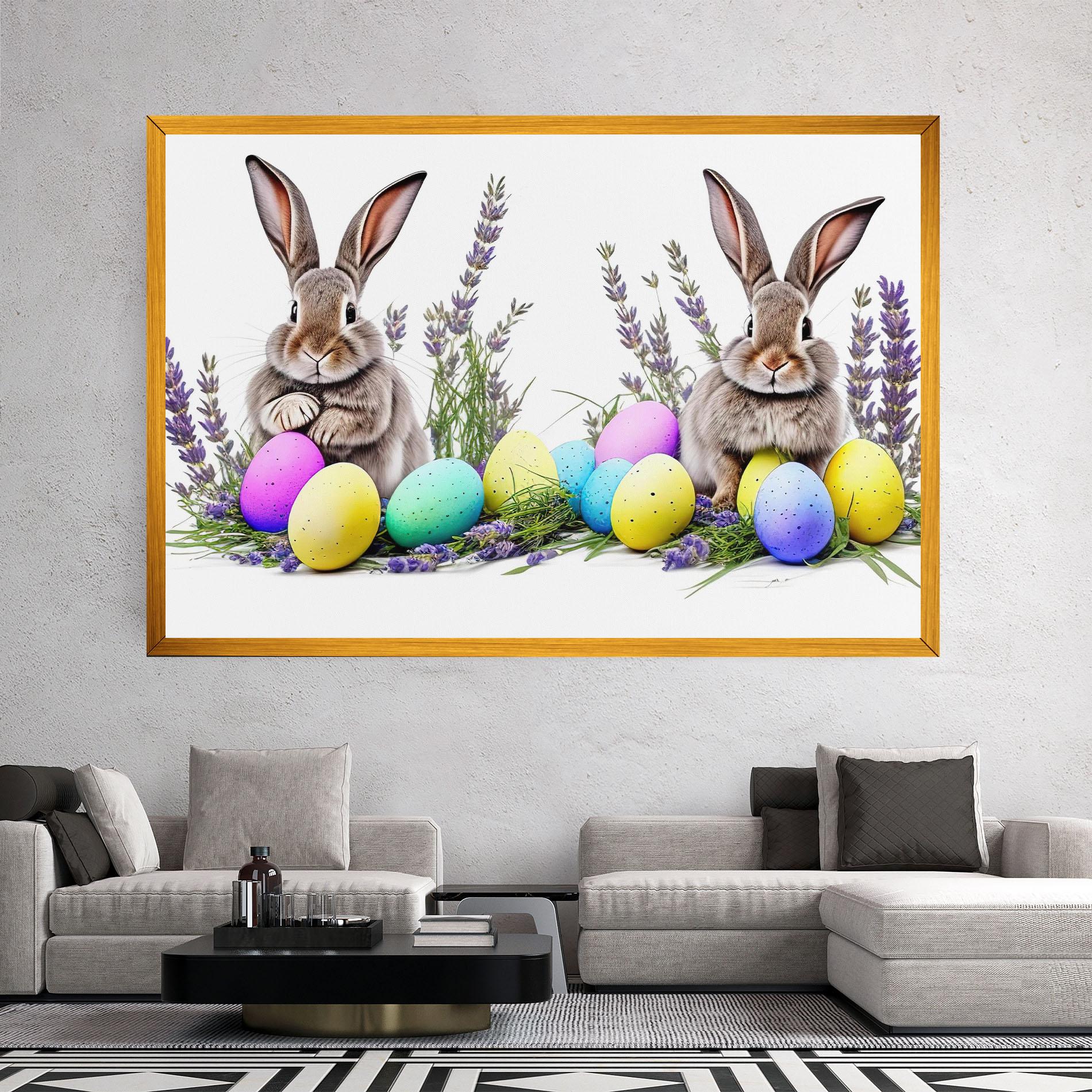 Tablou Canvas Flowers Easter Bunny mockup 2