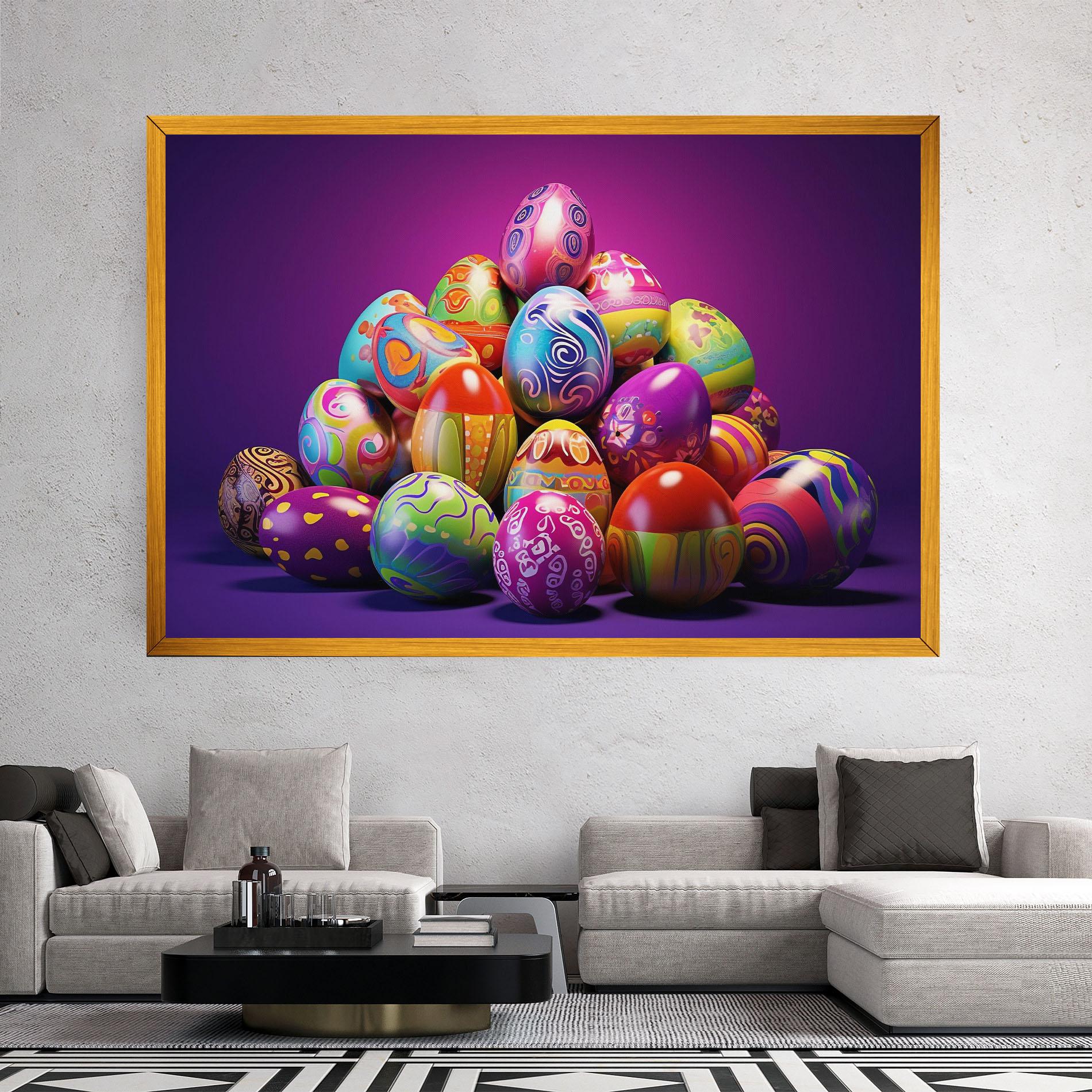 Tablou Canvas Pile Colorful Eggs mockup 2