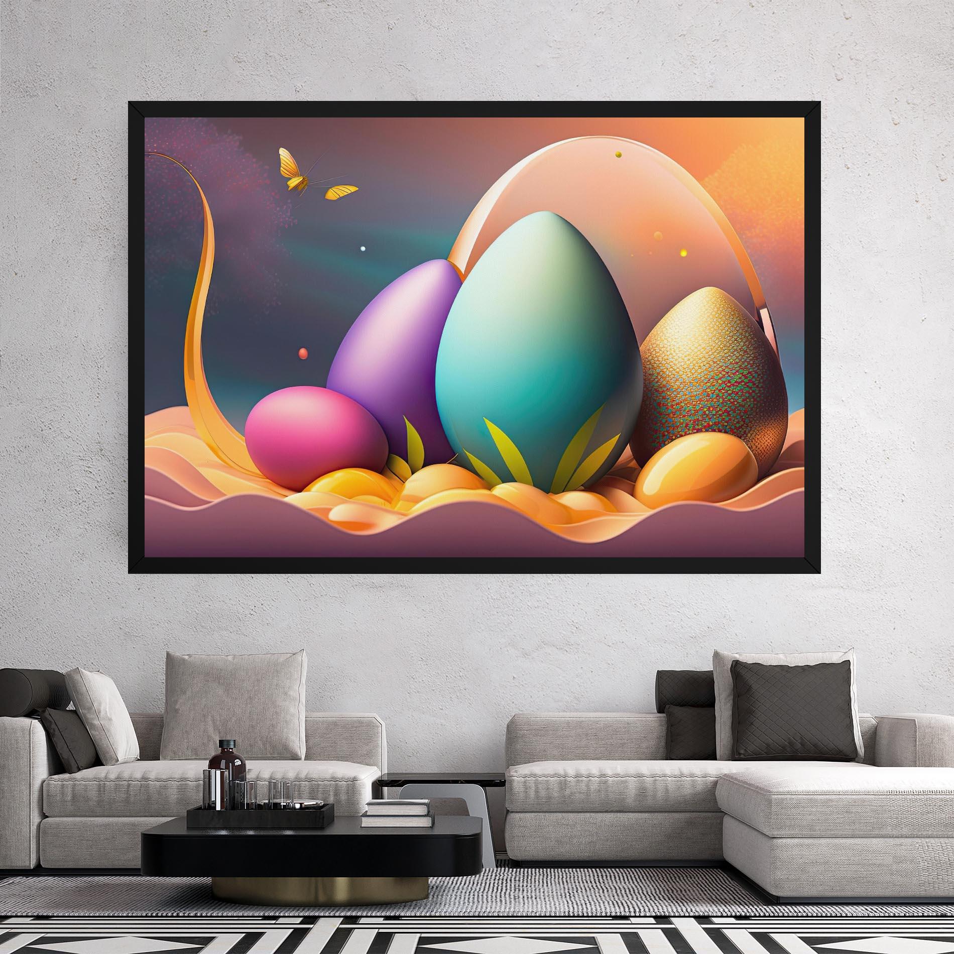 Tablou Canvas Big Blue Easter Egg mockup 2