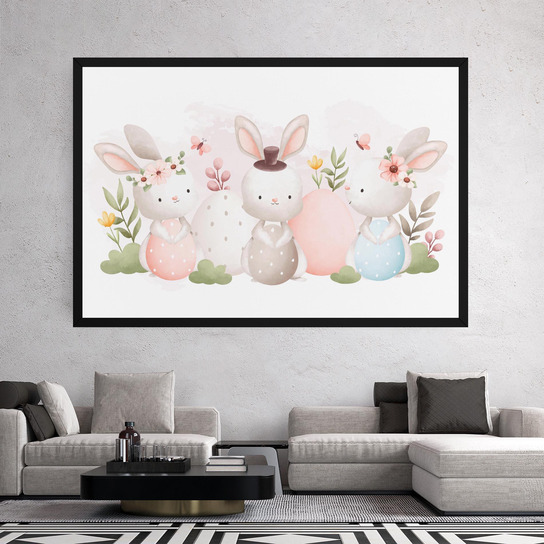 Tablou Canvas Bunny With Hat mockup 2