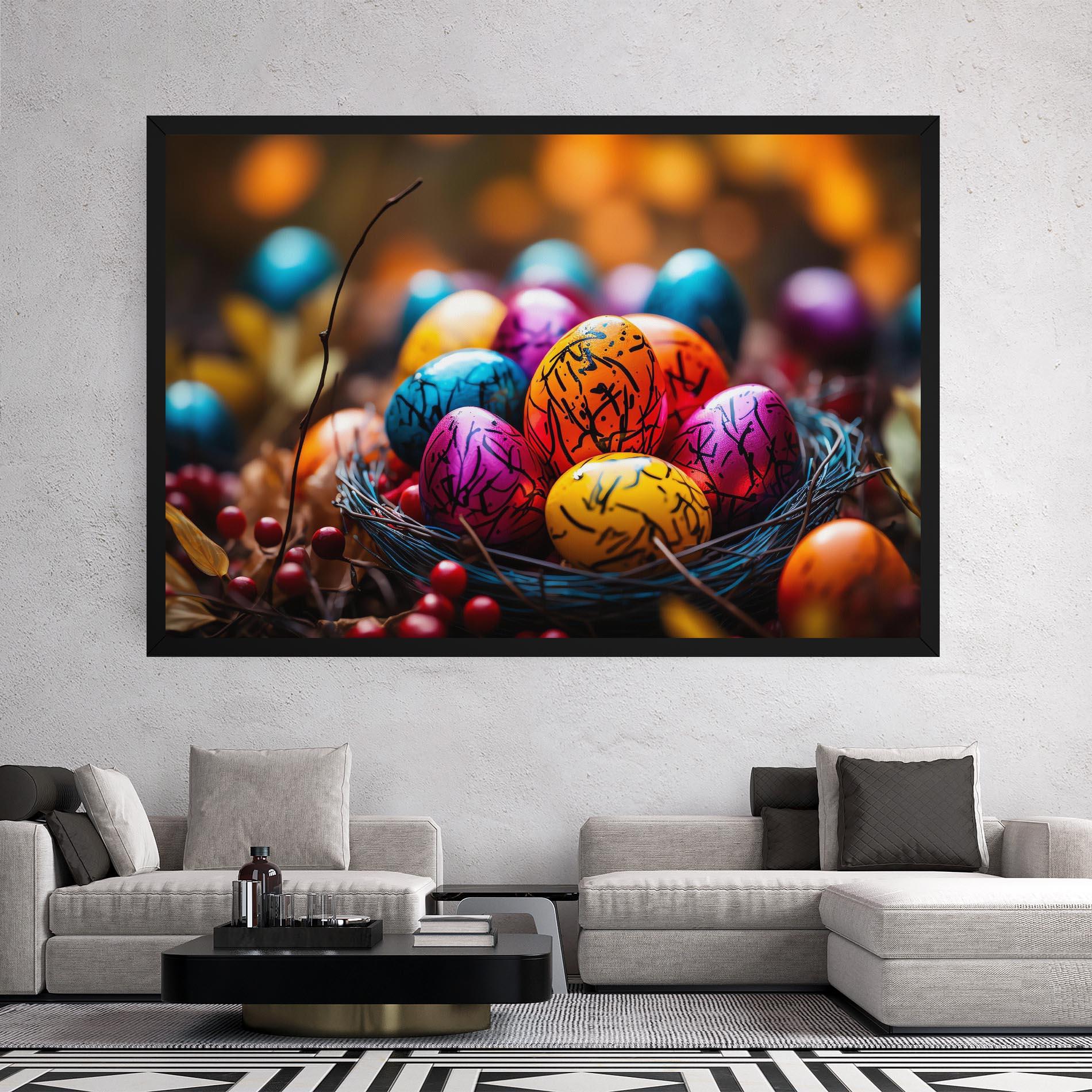 Tablou Canvas Colorful Easter Eggs mockup 2