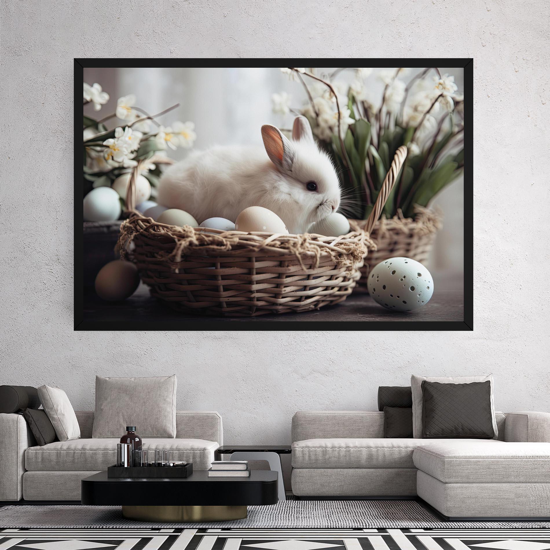 Tablou Canvas Cute White Easter Eggs mockup 2