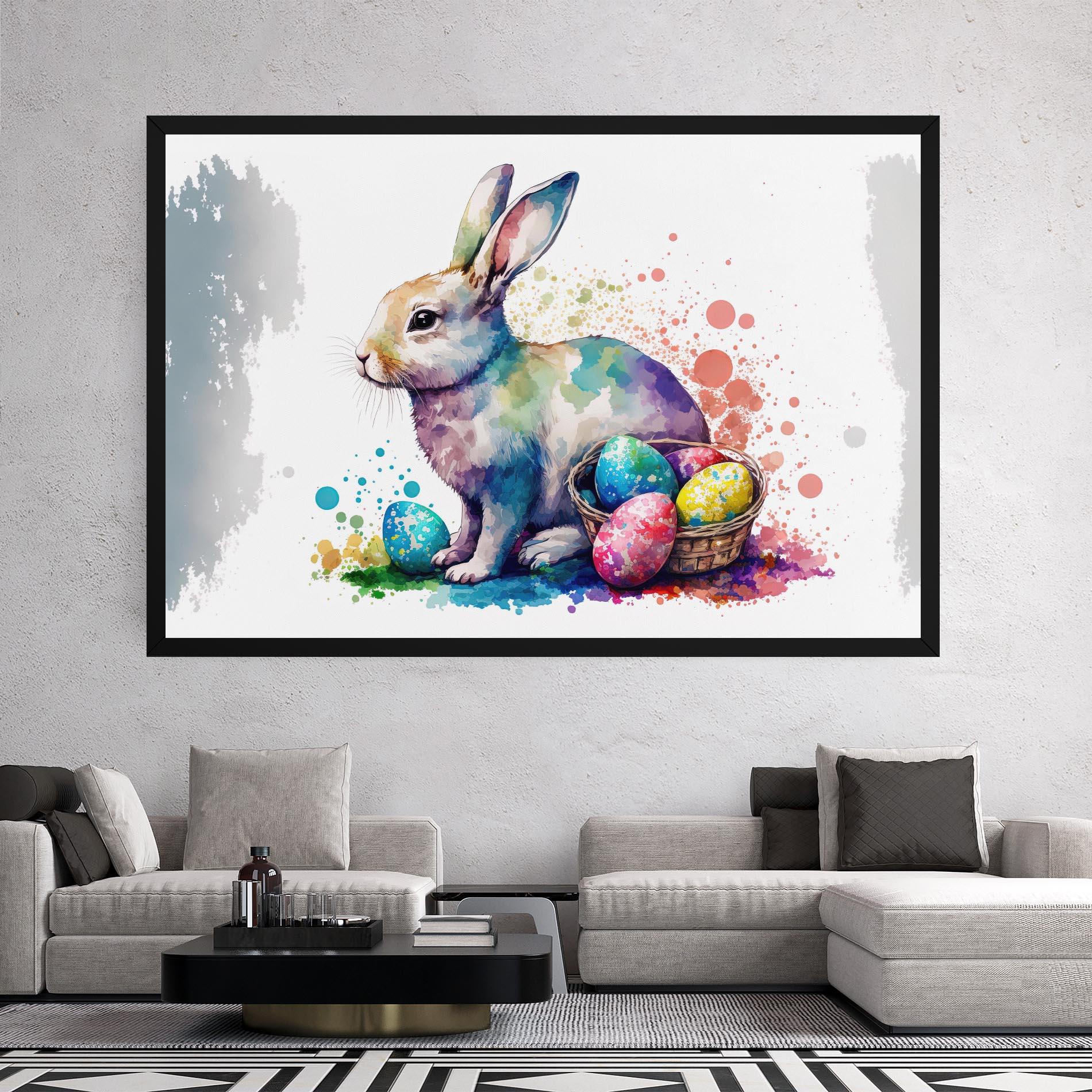 Tablou Canvas Easter Bunny Watercolor mockup 2